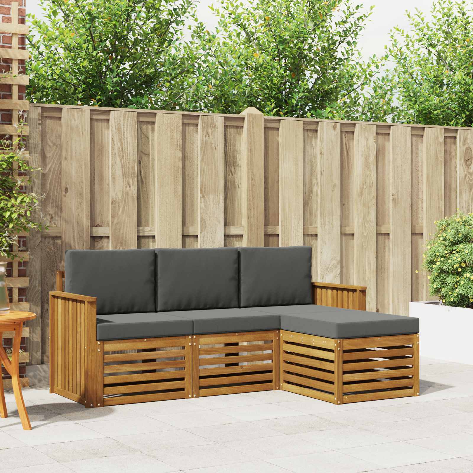 vidaXL Sofa-Sets 4 pcs Naturel Massief Acaciahout