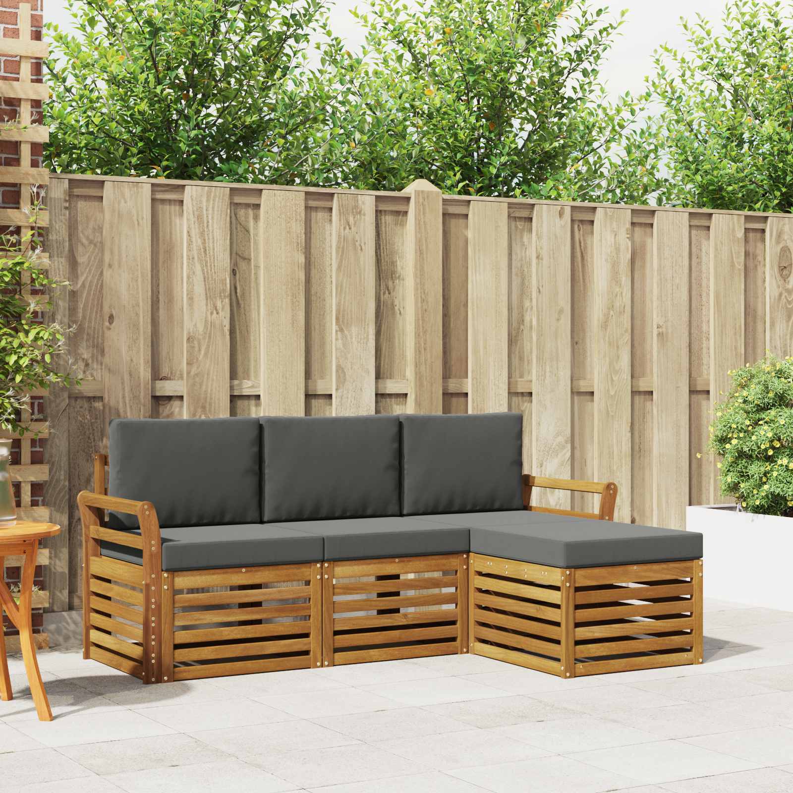 vidaXL Sofa-Sets 4 pcs Naturel Massief Acaciahout