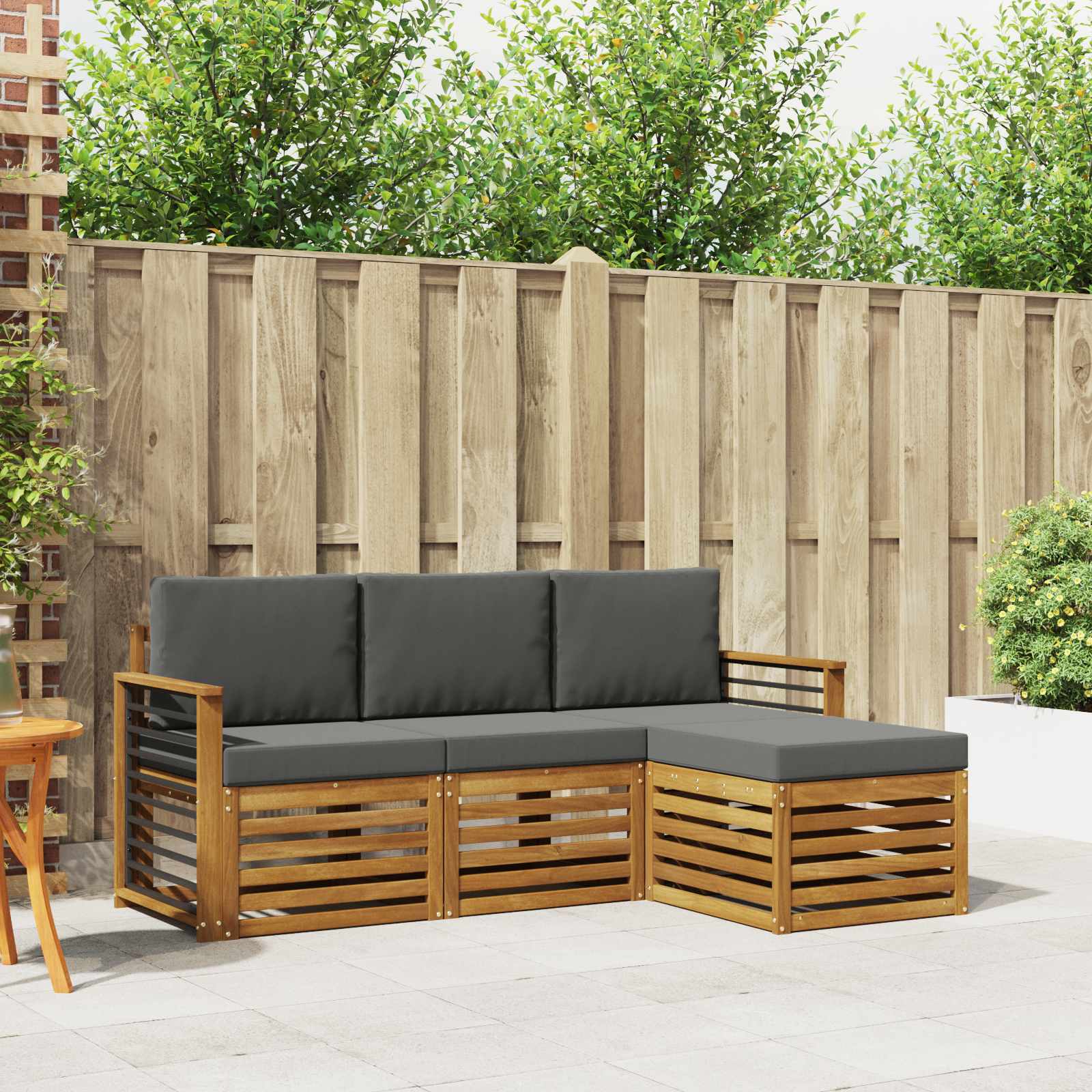 vidaXL Sofa-Sets 4 pcs Naturel Massief Acaciahout