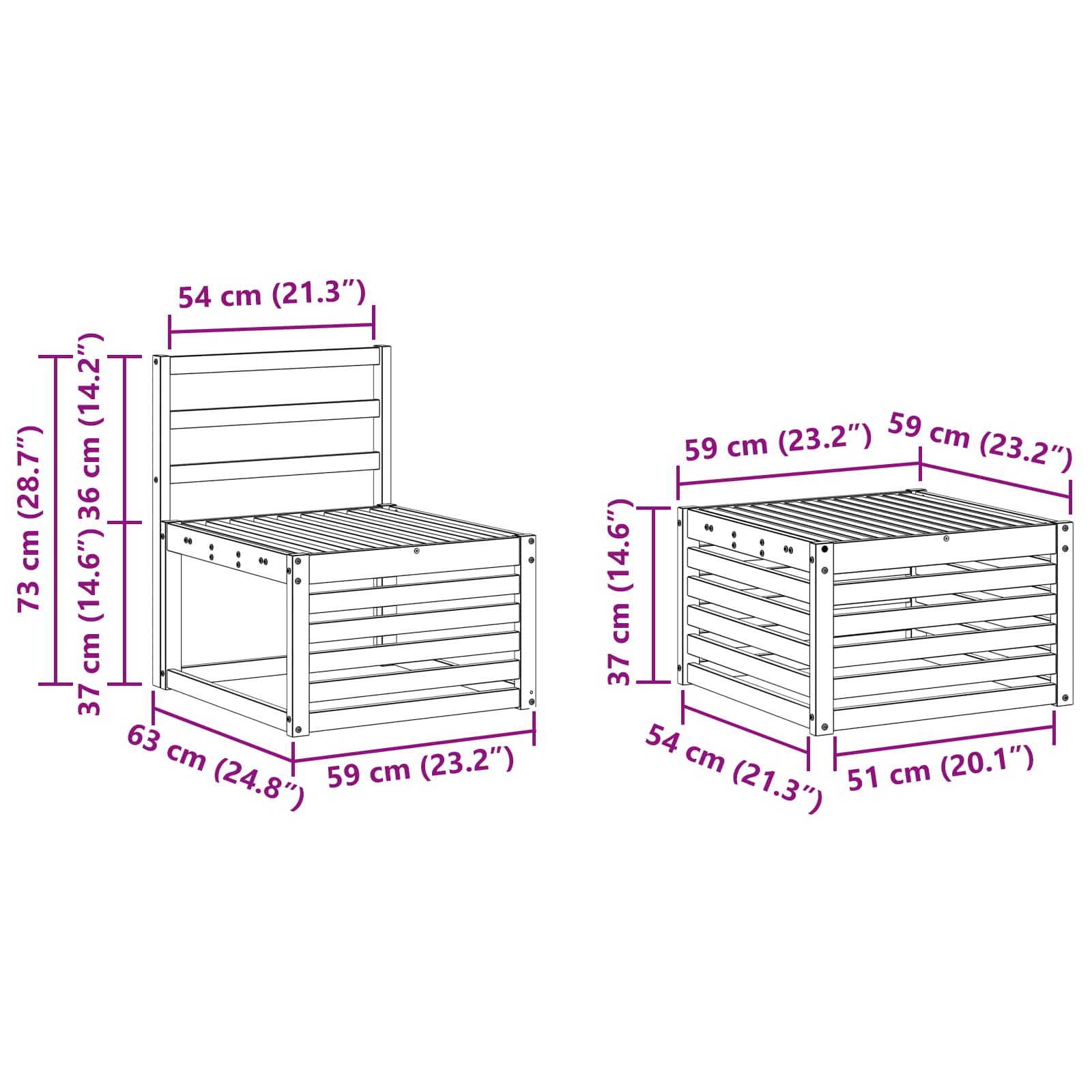 vidaXL Sofa-Sets 5 pcs Natuurlijk en Crème Massief Acaciahout