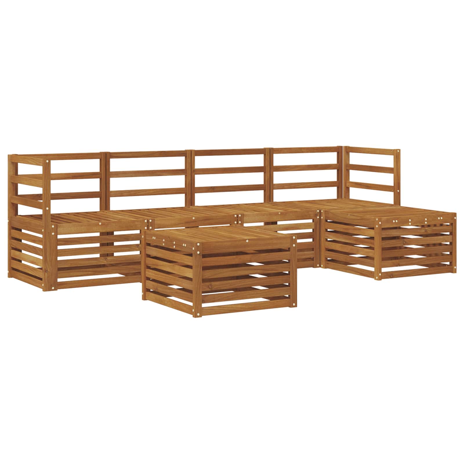 vidaXL Sofa-Sets 6 pcs Naturel Massief Acaciahout