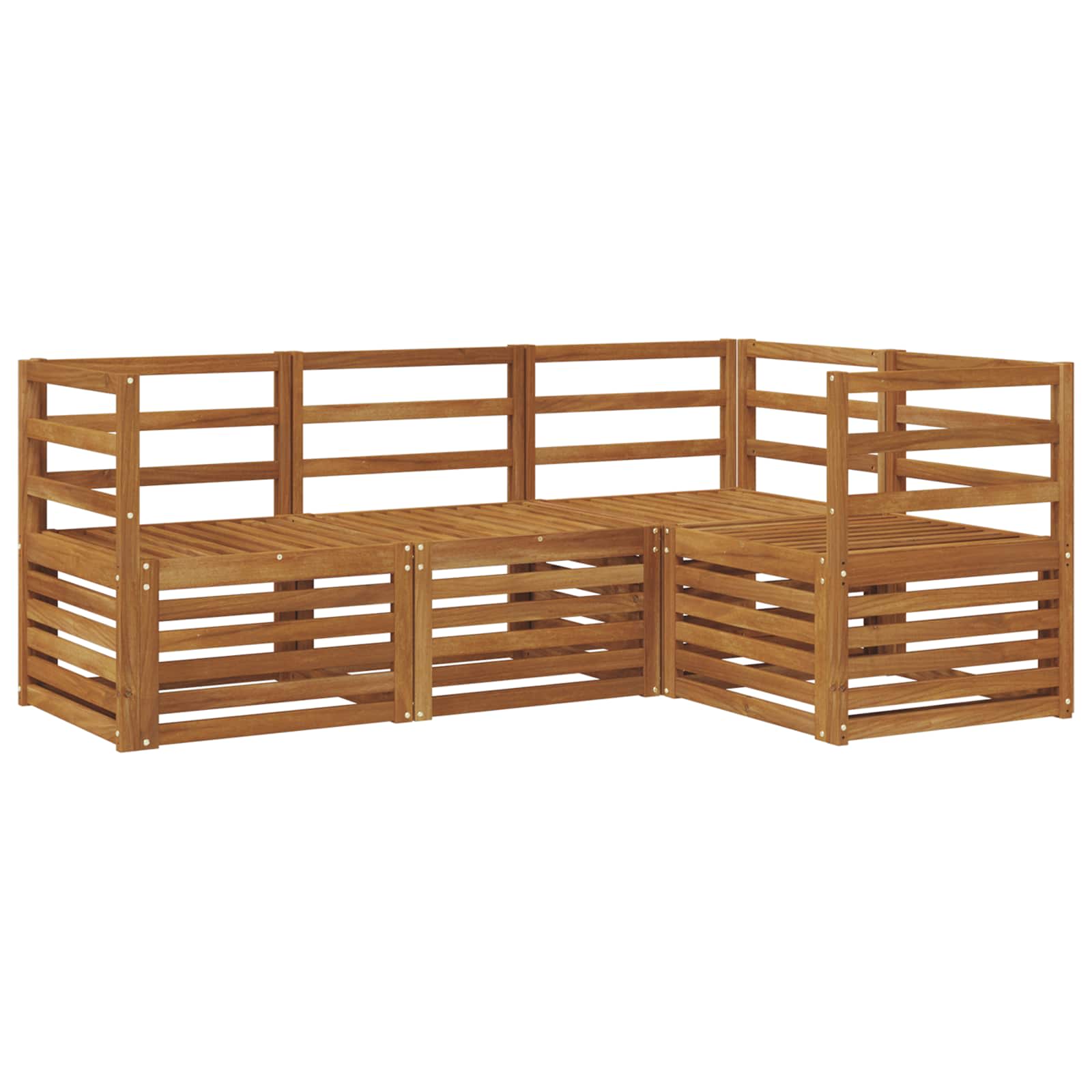 vidaXL Sofa-Sets 4 pcs Naturel Massief Acaciahout