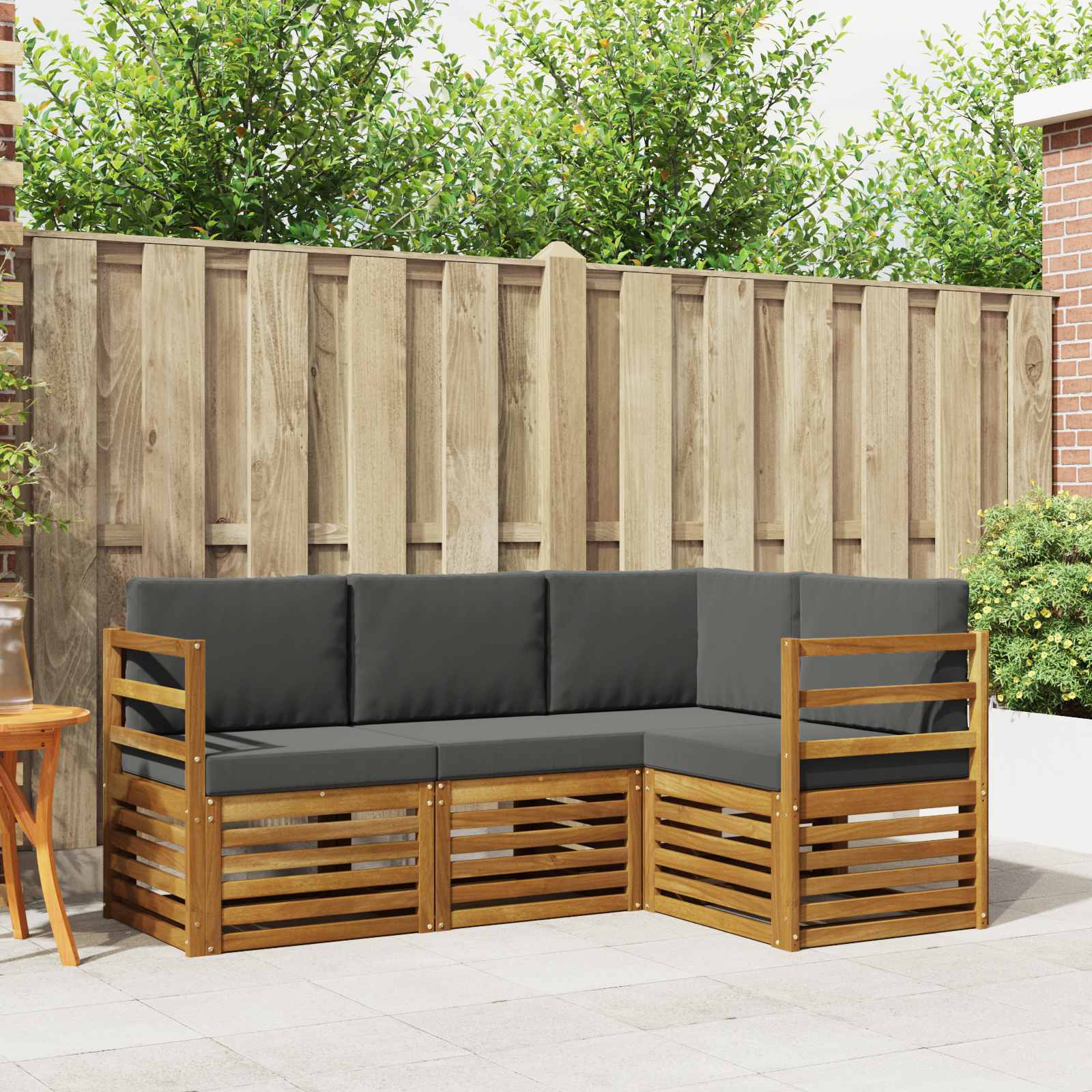 vidaXL Sofa-Sets 4 pcs Naturel Massief Acaciahout