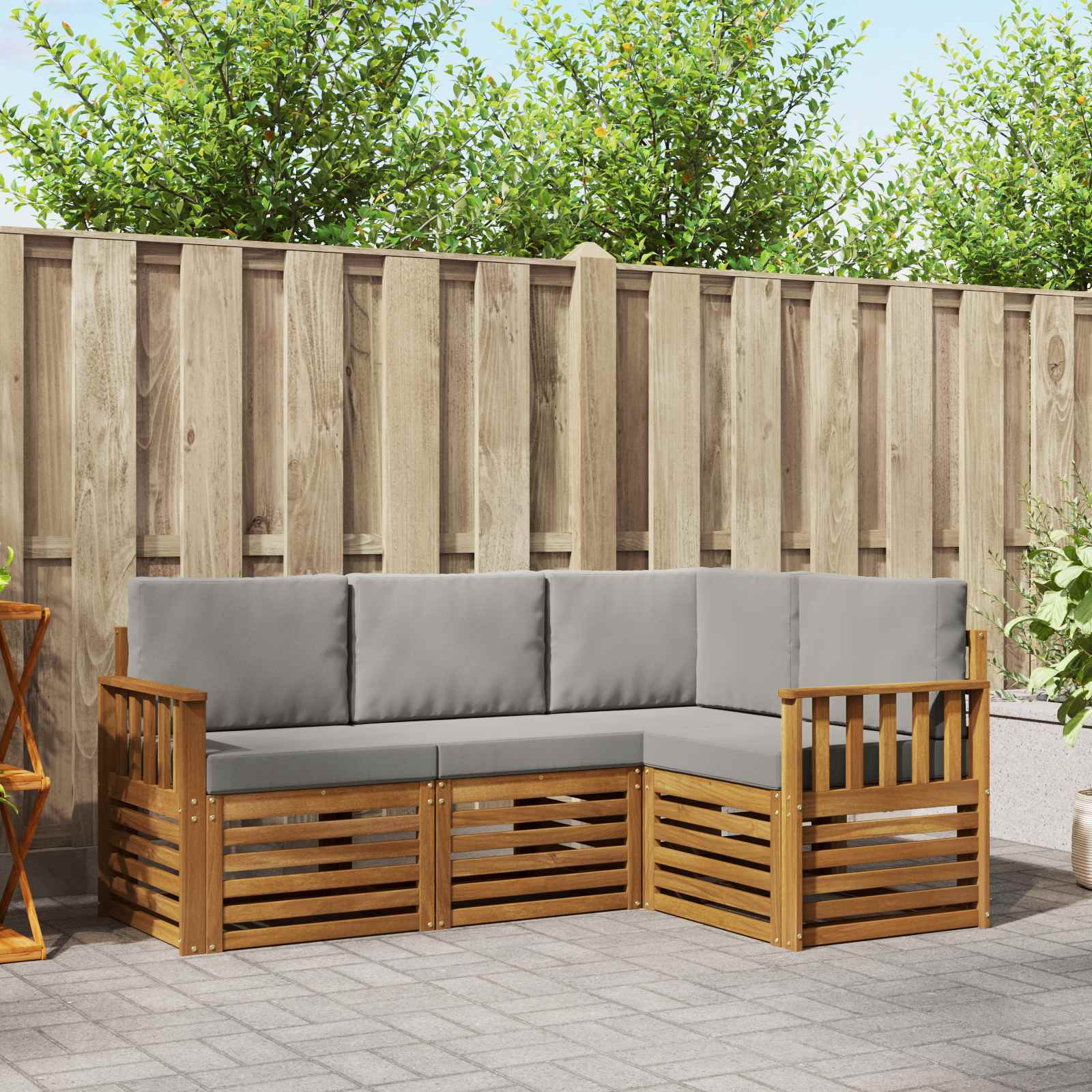 vidaXL Sofa-Sets 4 pcs Naturel Massief Acaciahout
