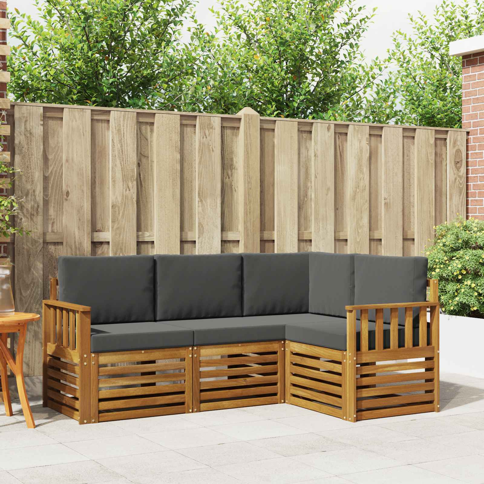 vidaXL Sofa-Sets 4 pcs Naturel Massief Acaciahout