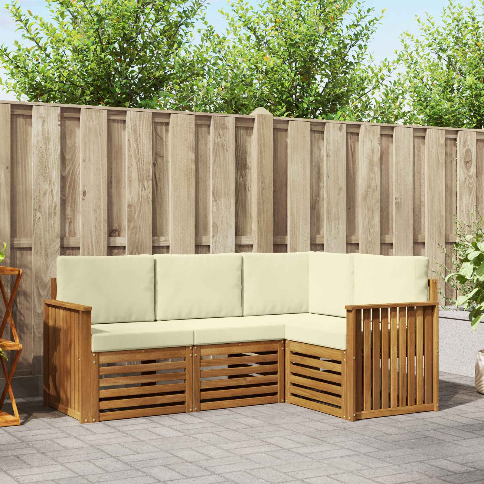 vidaXL Sofa-Sets 4 pcs Naturel Massief Acaciahout