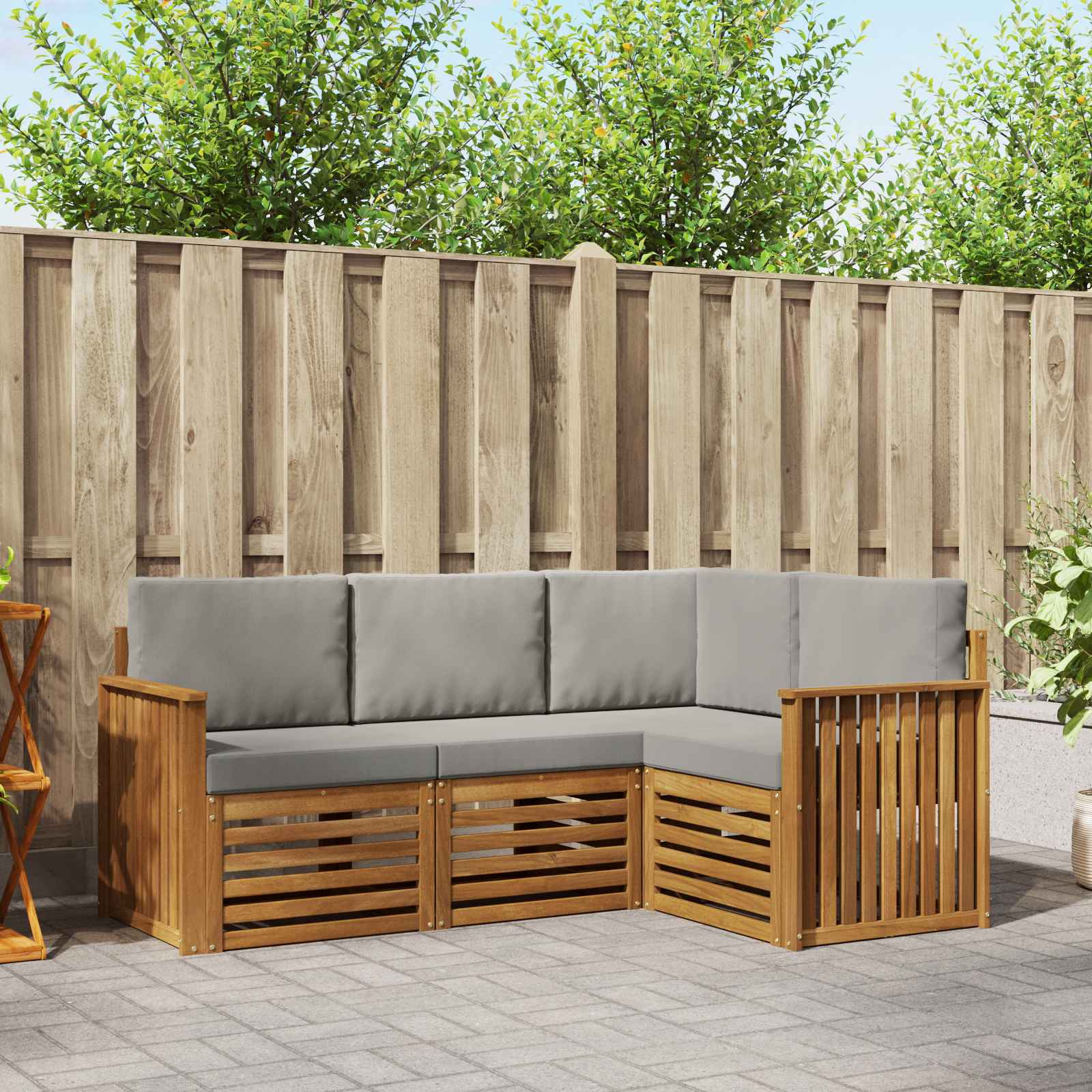 vidaXL Sofa-Sets 4 pcs Naturel Massief Acaciahout