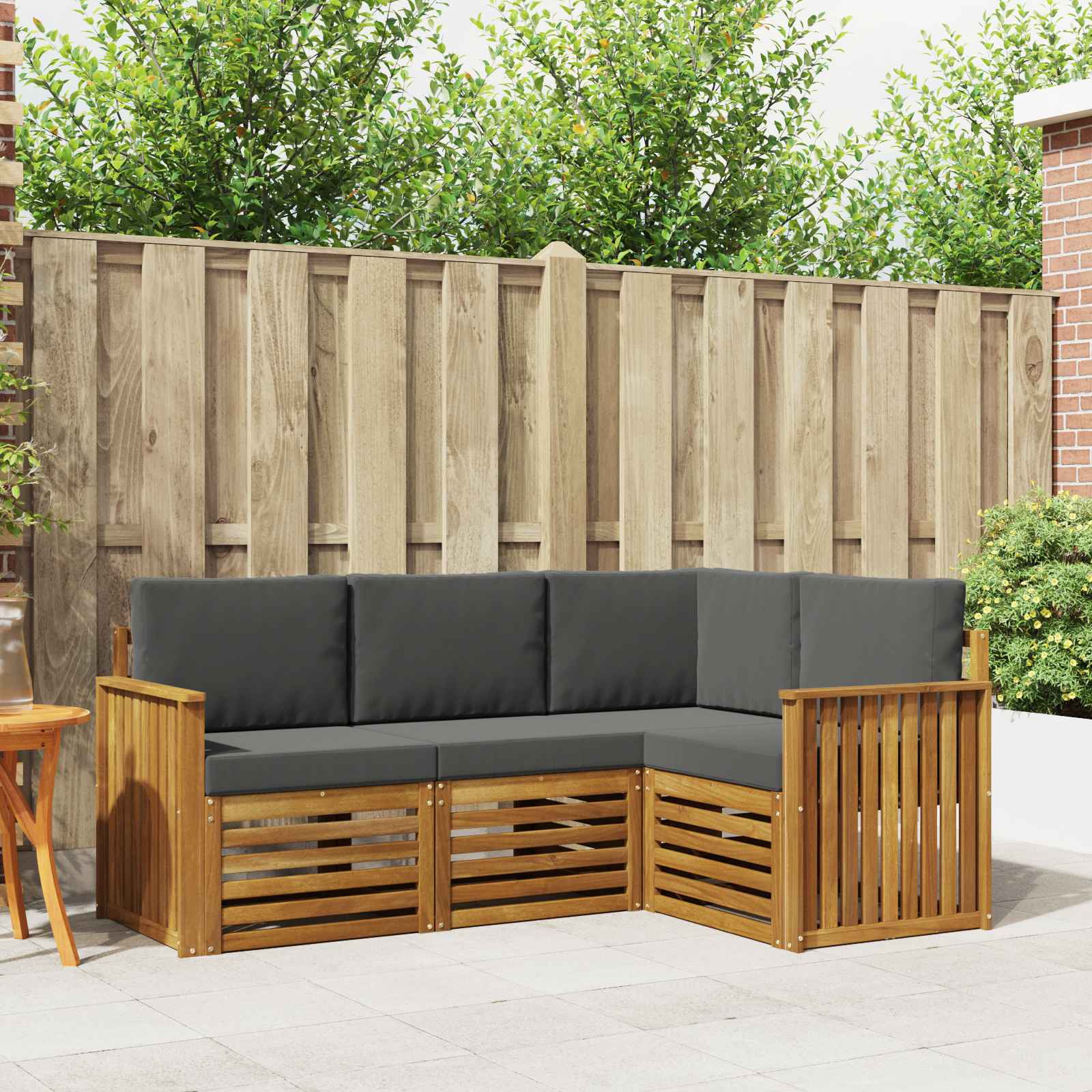 vidaXL Sofa-Sets 4 pcs Naturel Massief Acaciahout