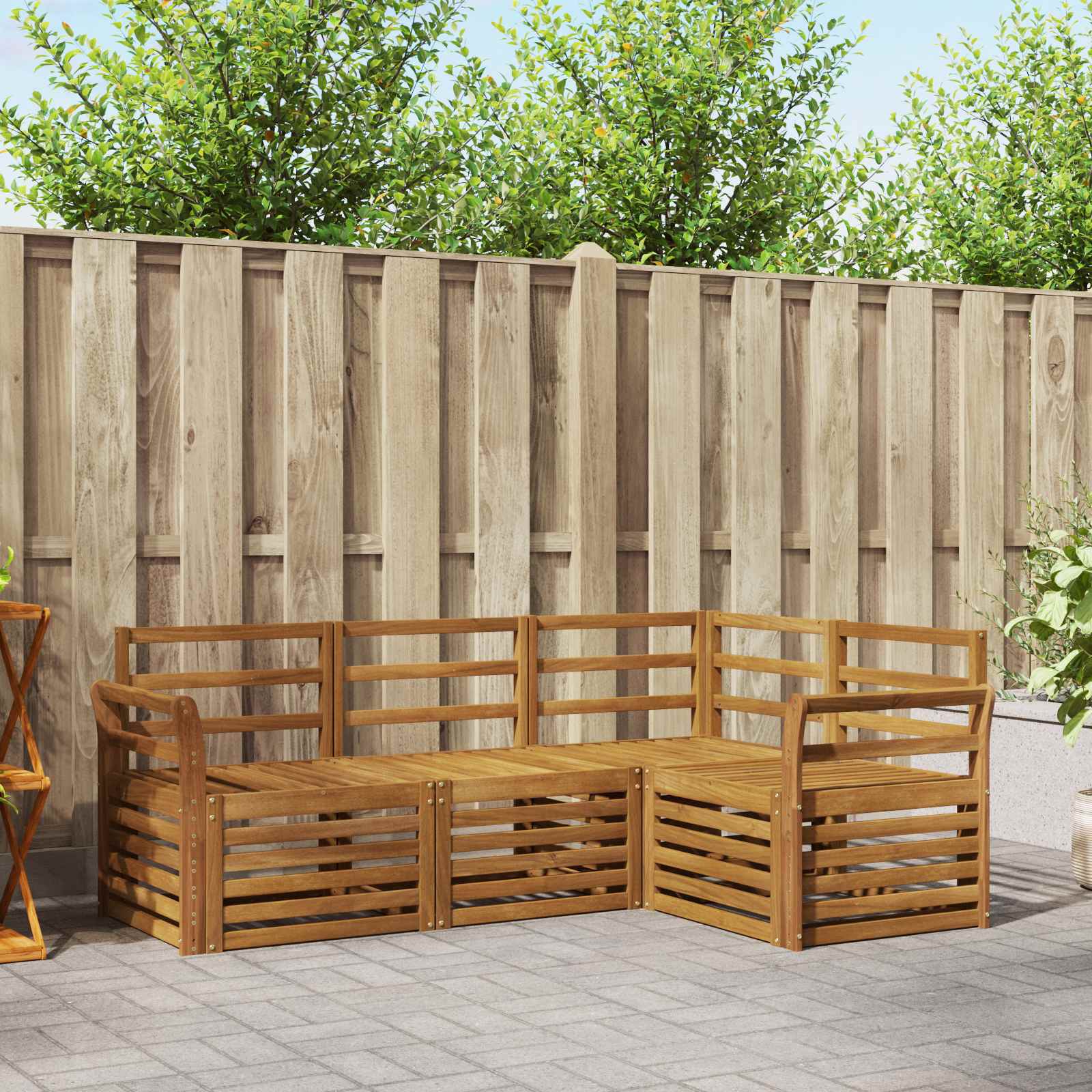 vidaXL Sofa-Sets 4 pcs Naturel Massief Acaciahout