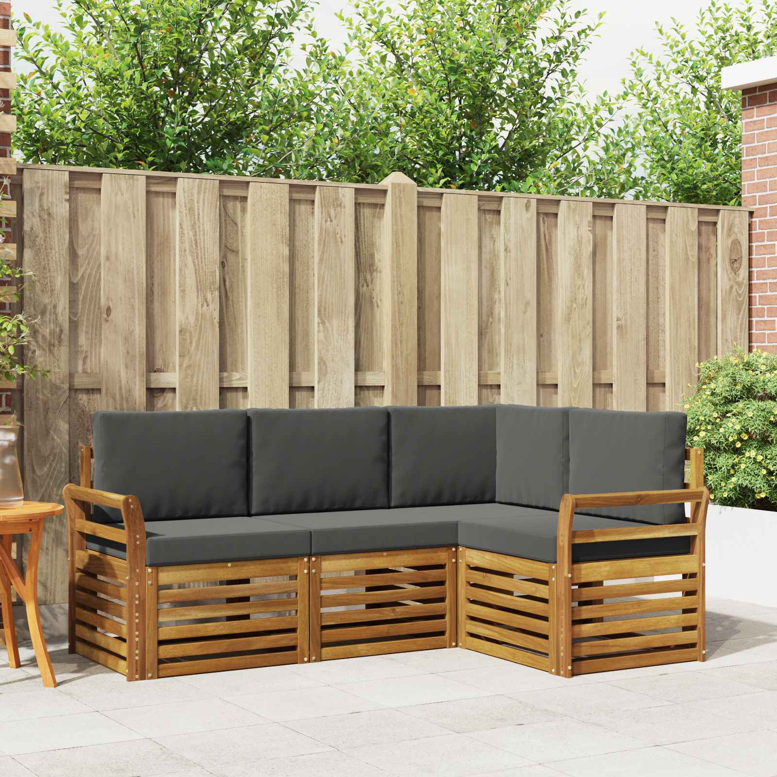 vidaXL Sofa-Sets 4 pcs Naturel Massief Acaciahout