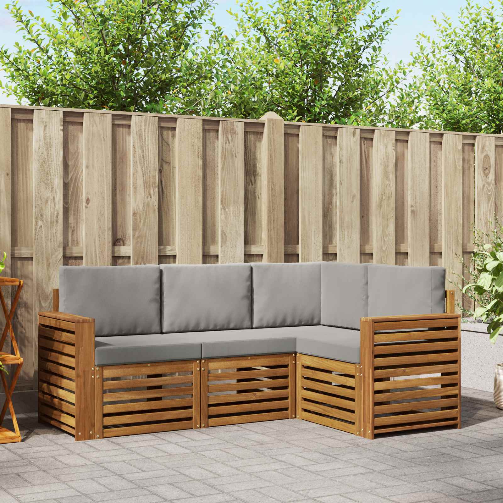 vidaXL Sofa-Sets 4 pcs Naturel Massief Acaciahout