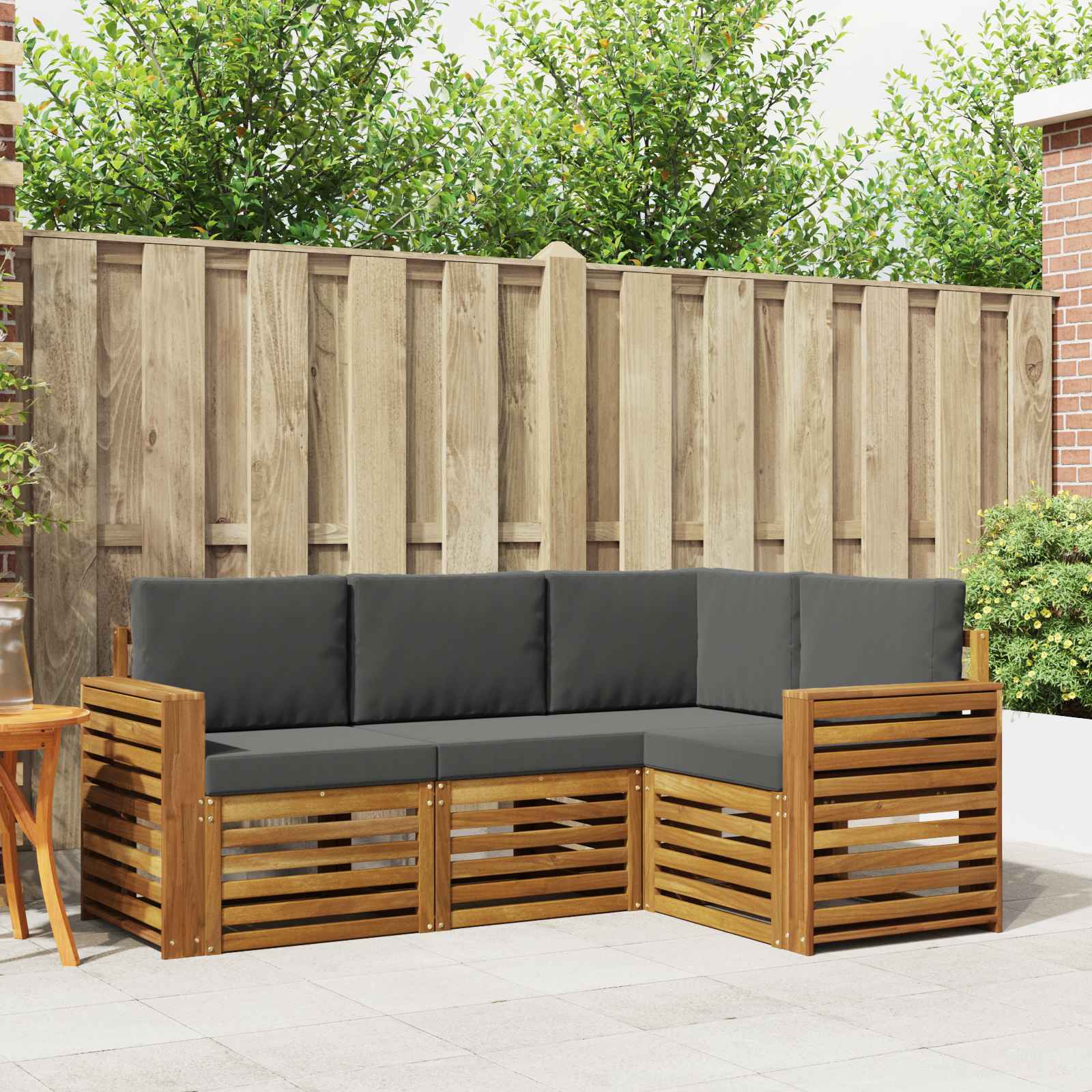 vidaXL Sofa-Sets 4 pcs Naturel Massief Acaciahout