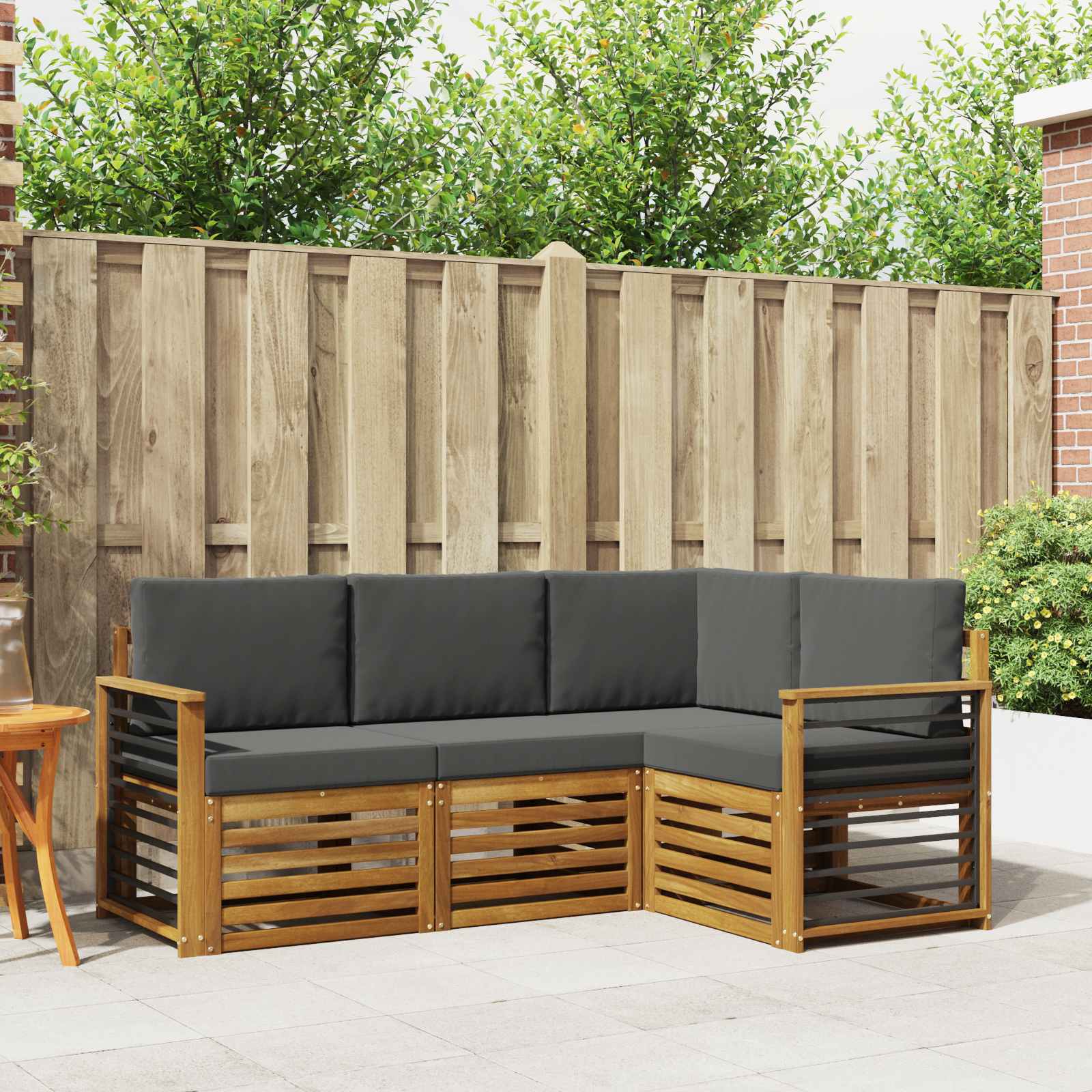 vidaXL Sofa-Sets 4 pcs Naturel Massief Acaciahout