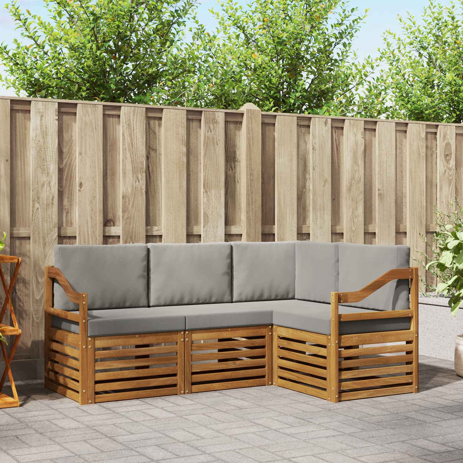 vidaXL Sofa-Sets 4 pcs Naturel Massief Acaciahout