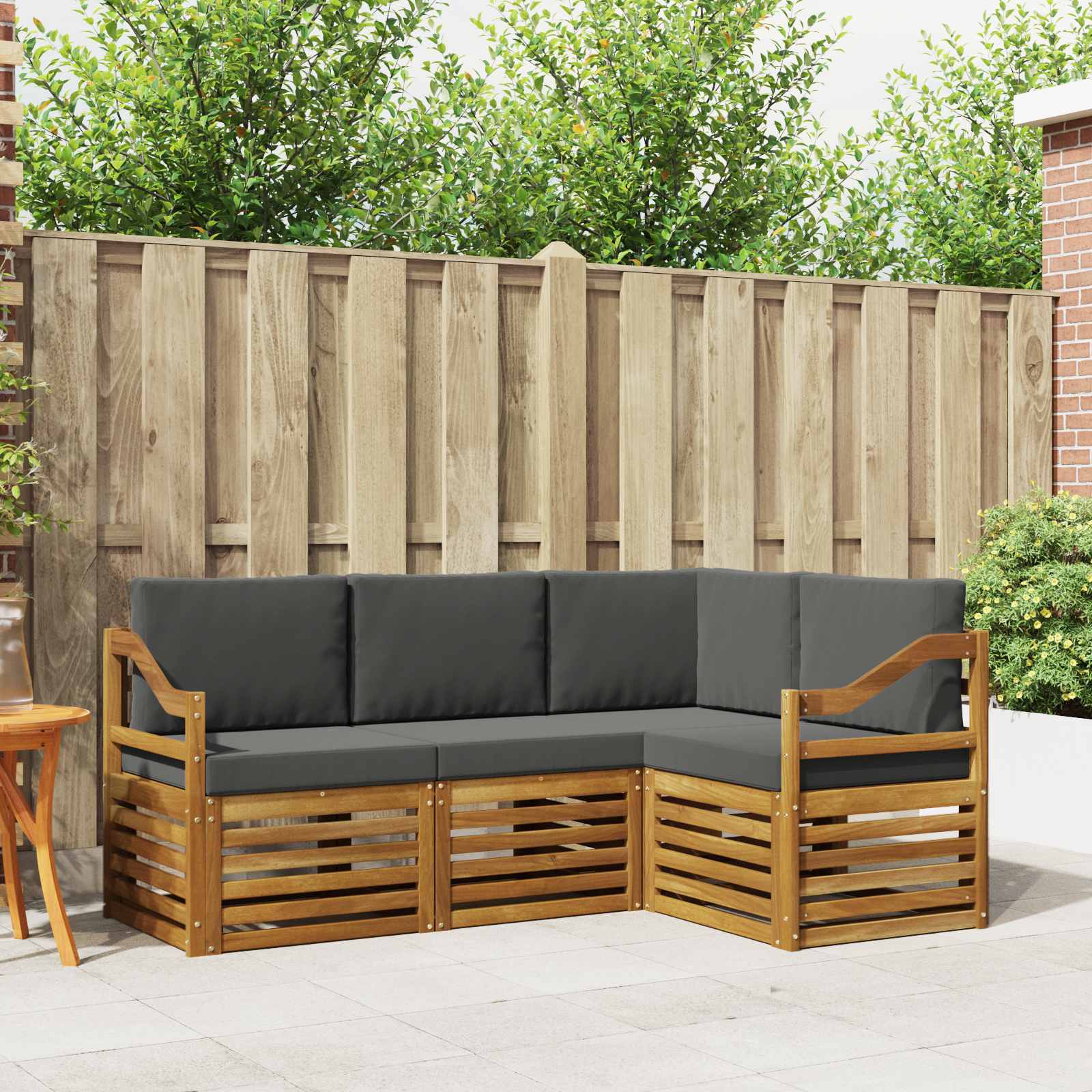 vidaXL Sofa-Sets 4 pcs Naturel Massief Acaciahout