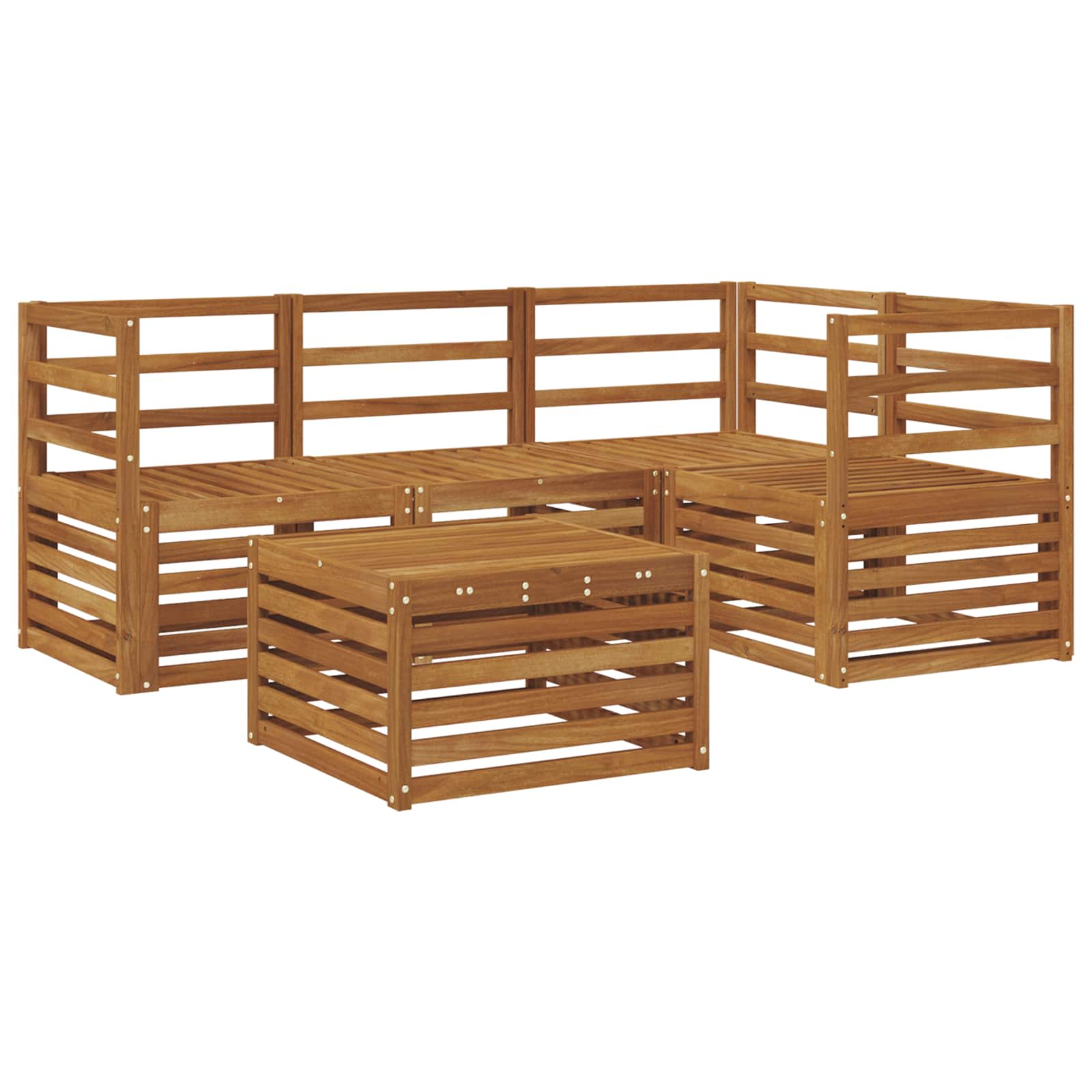 vidaXL Sofa-Sets 5 pcs Naturel Massief Acaciahout