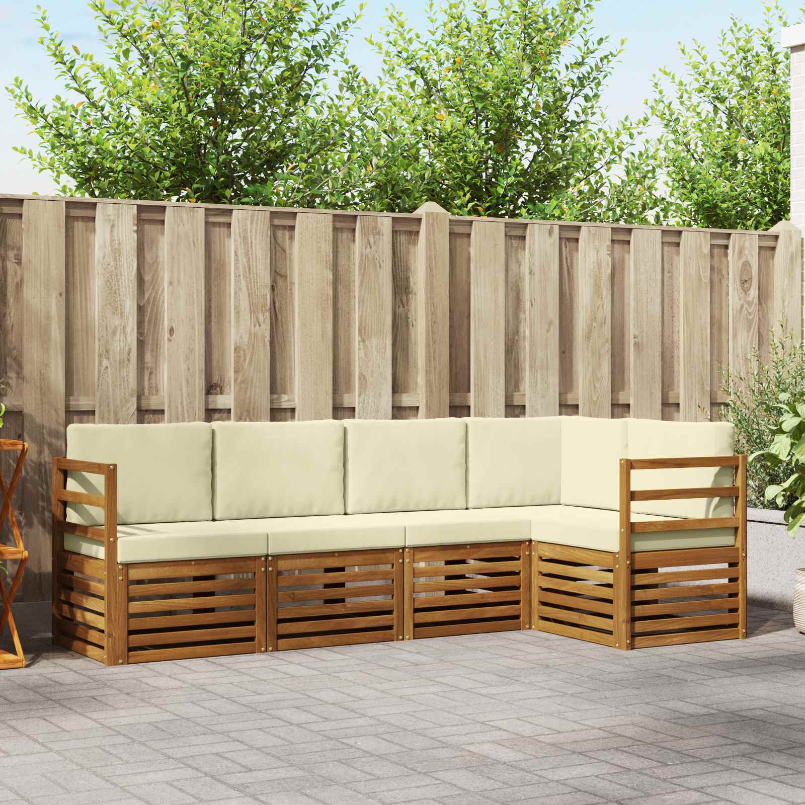 vidaXL Sofa-Sets 5 pcs Naturel Massief Acaciahout