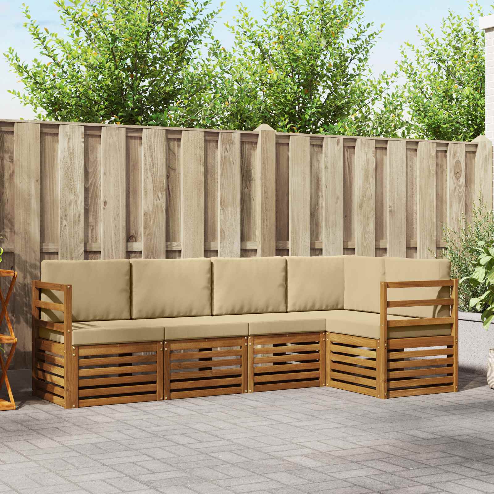 vidaXL Sofa-Sets 5 pcs Naturel Massief Acaciahout