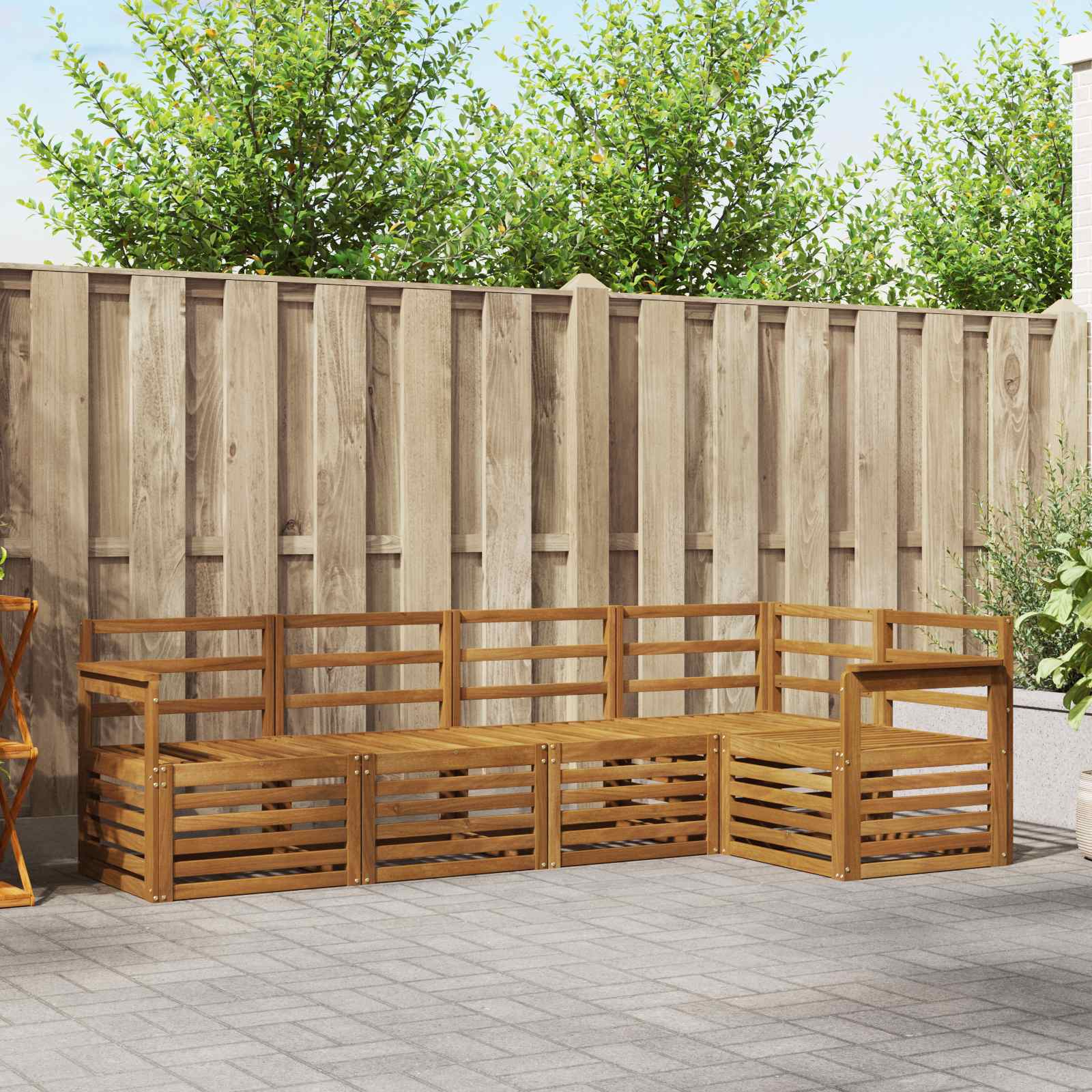 vidaXL Sofa-Sets 5 pcs Naturel Massief Acaciahout