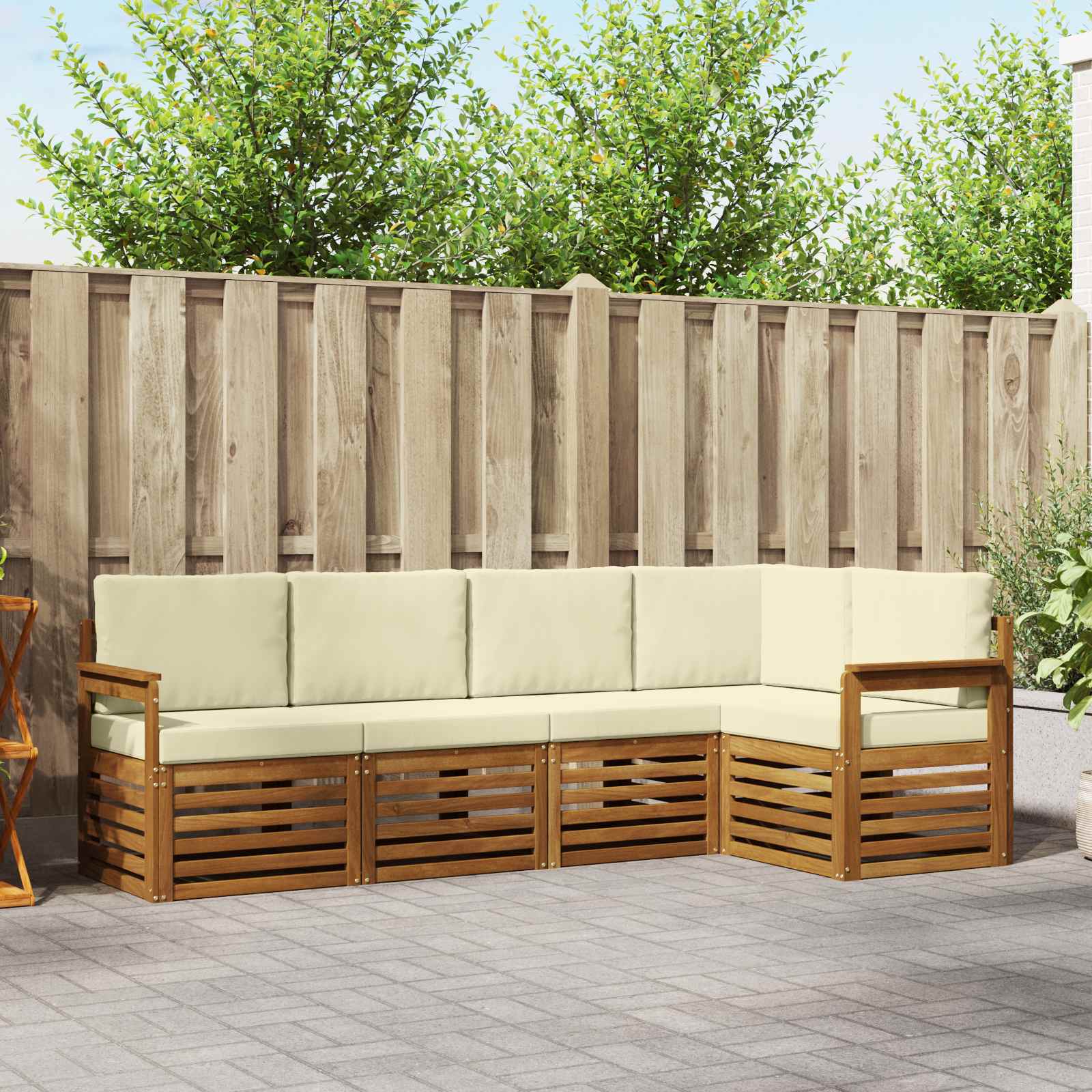 vidaXL Sofa-Sets 5 pcs Naturel Massief Acaciahout