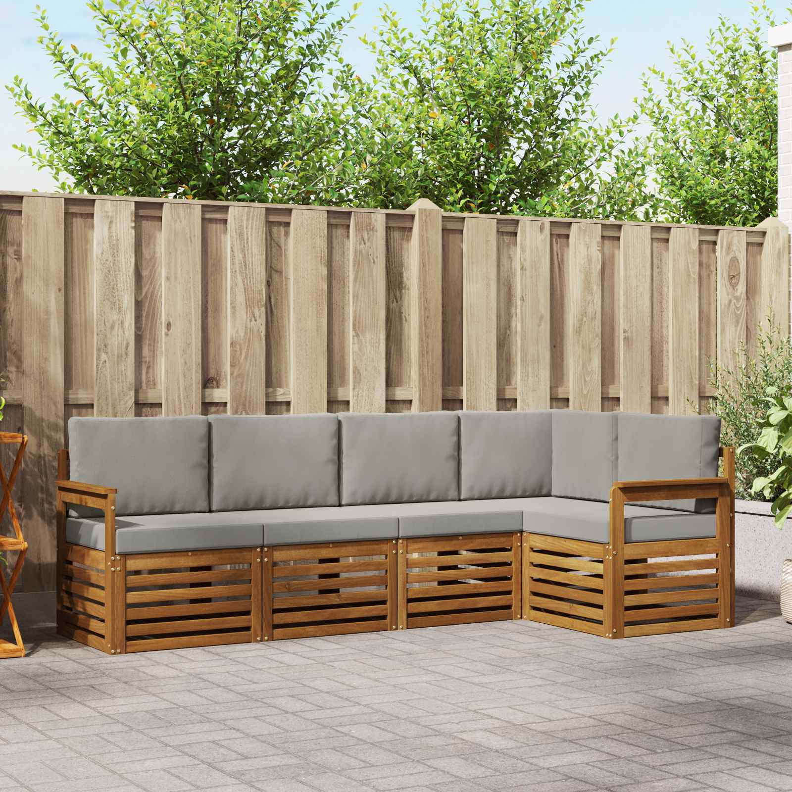 vidaXL Sofa-Sets 5 pcs Naturel Massief Acaciahout