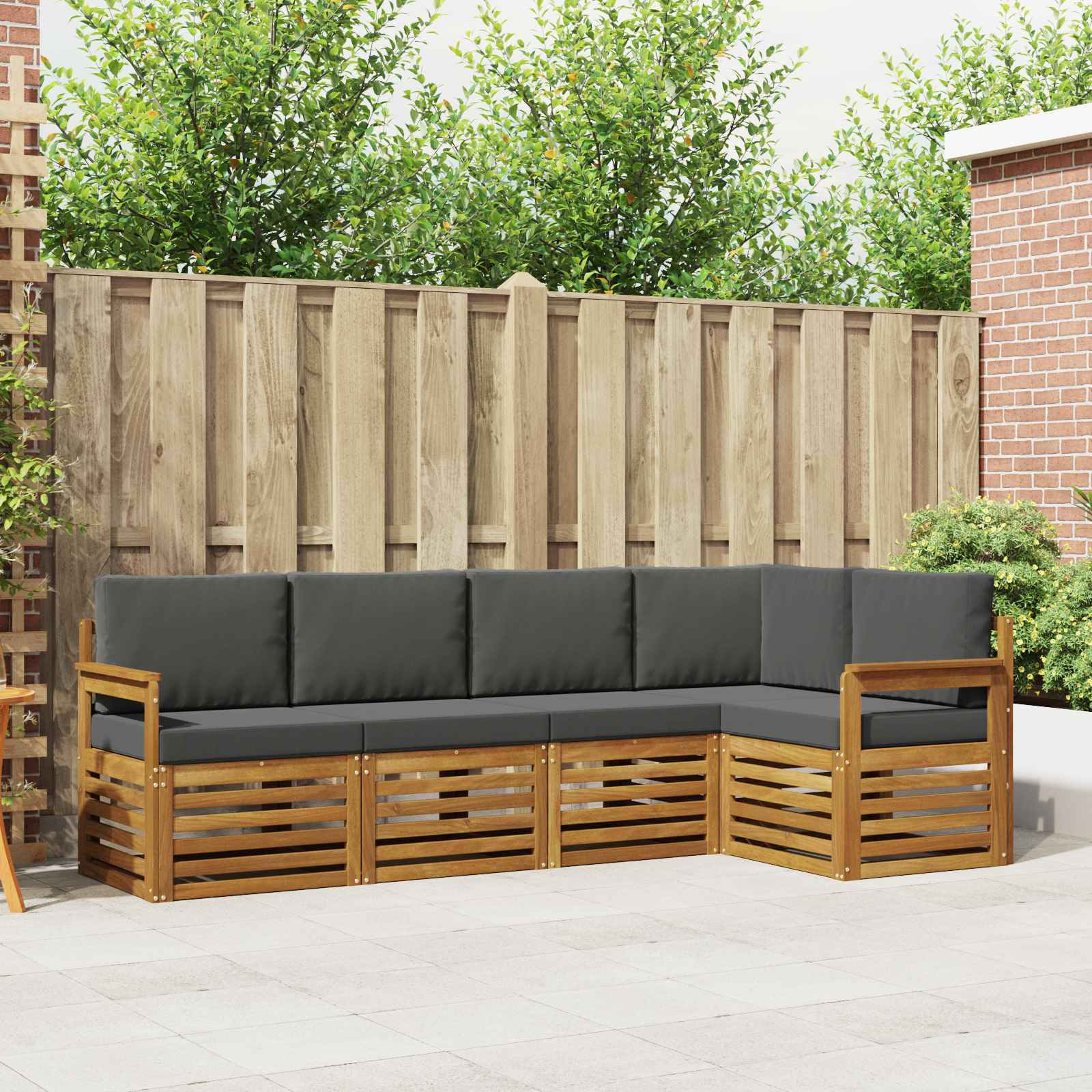 vidaXL Sofa-Sets 5 pcs Naturel Massief Acaciahout