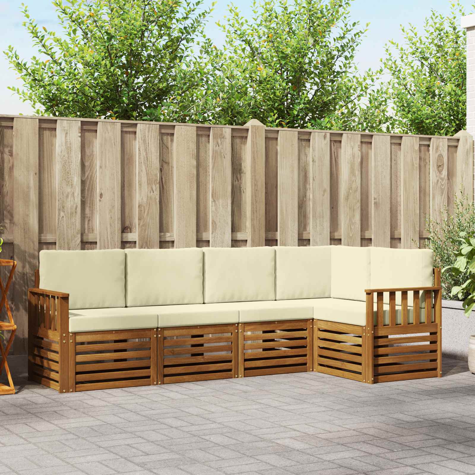 vidaXL Sofa-Sets 5 pcs Naturel Massief Acaciahout