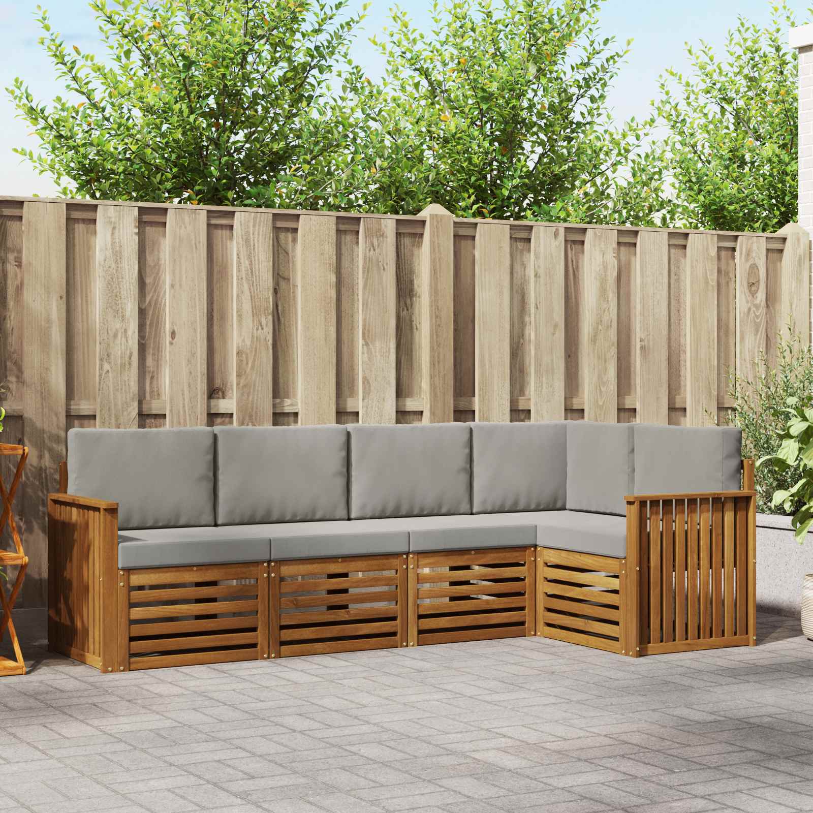 vidaXL Sofa-Sets 5 pcs Naturel Massief Acaciahout