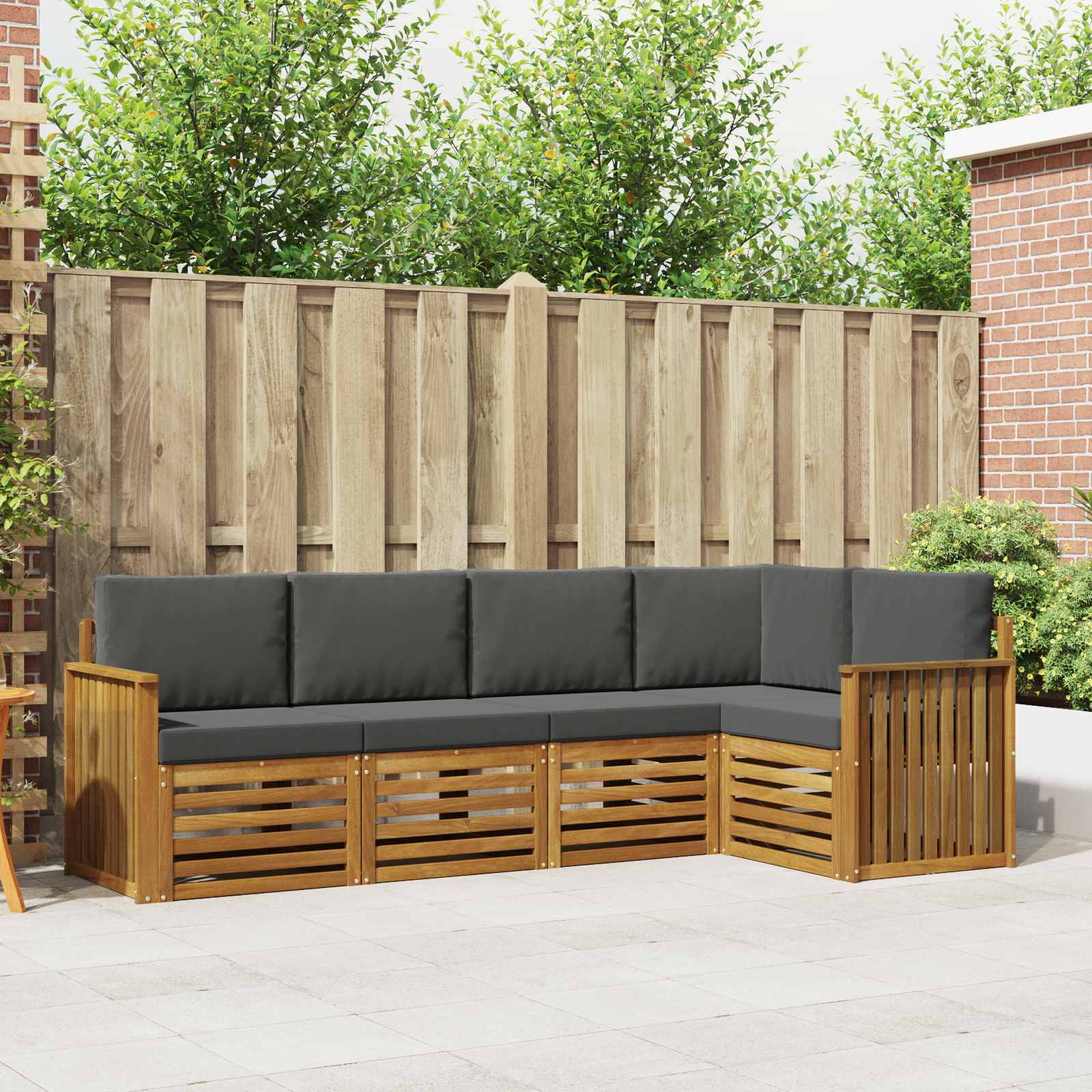 vidaXL Sofa-Sets 5 pcs Naturel Massief Acaciahout
