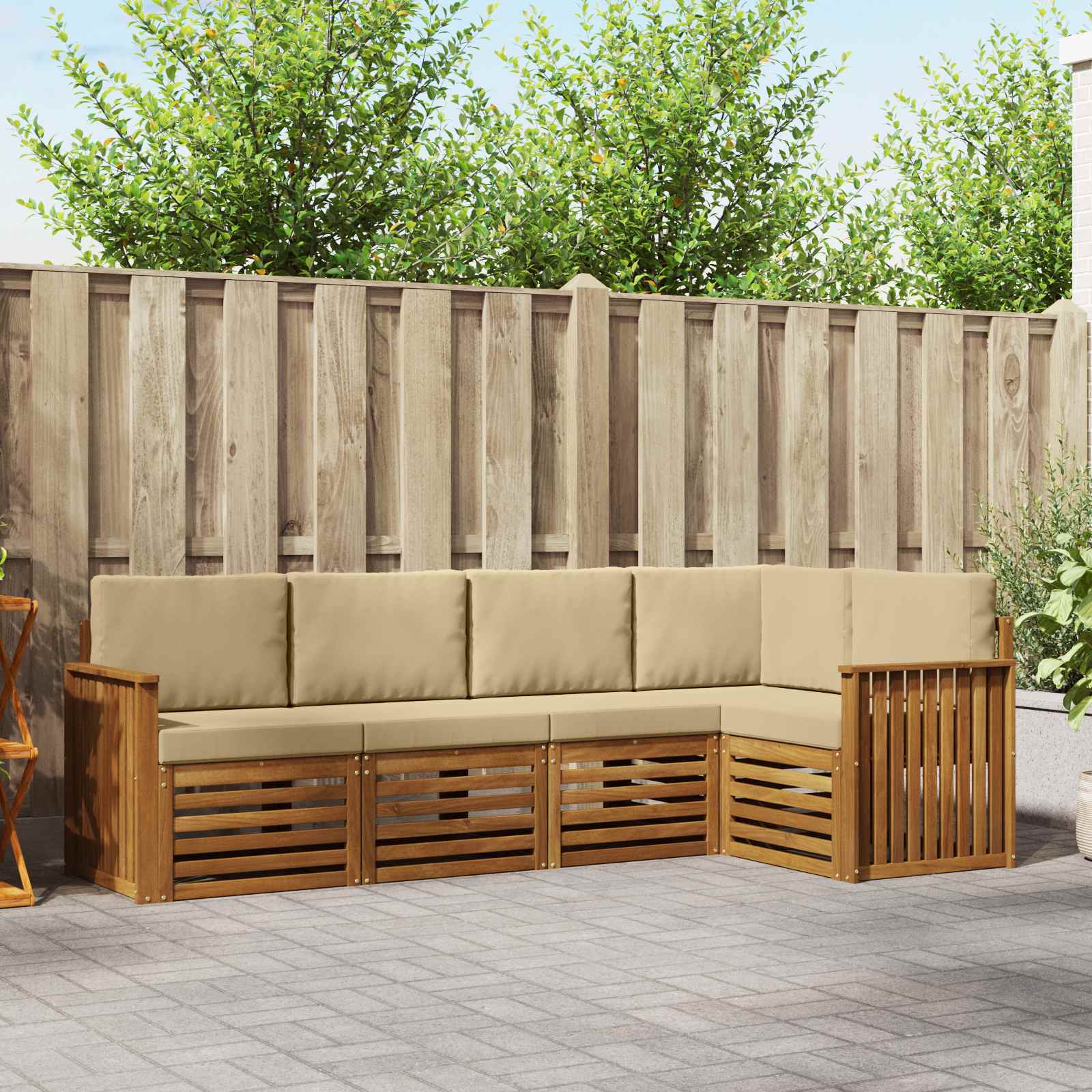 vidaXL Sofa-Sets 5 pcs Naturel Massief Acaciahout