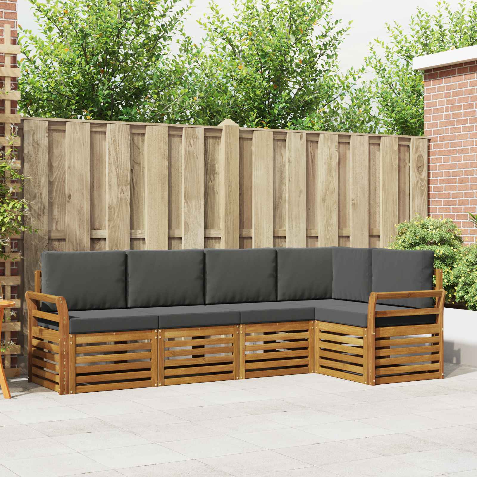 vidaXL Sofa-Sets 5 pcs Naturel Massief Acaciahout
