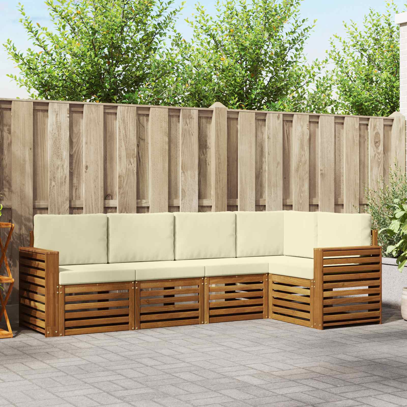 vidaXL Sofa-Sets 5 pcs Naturel Massief Acaciahout