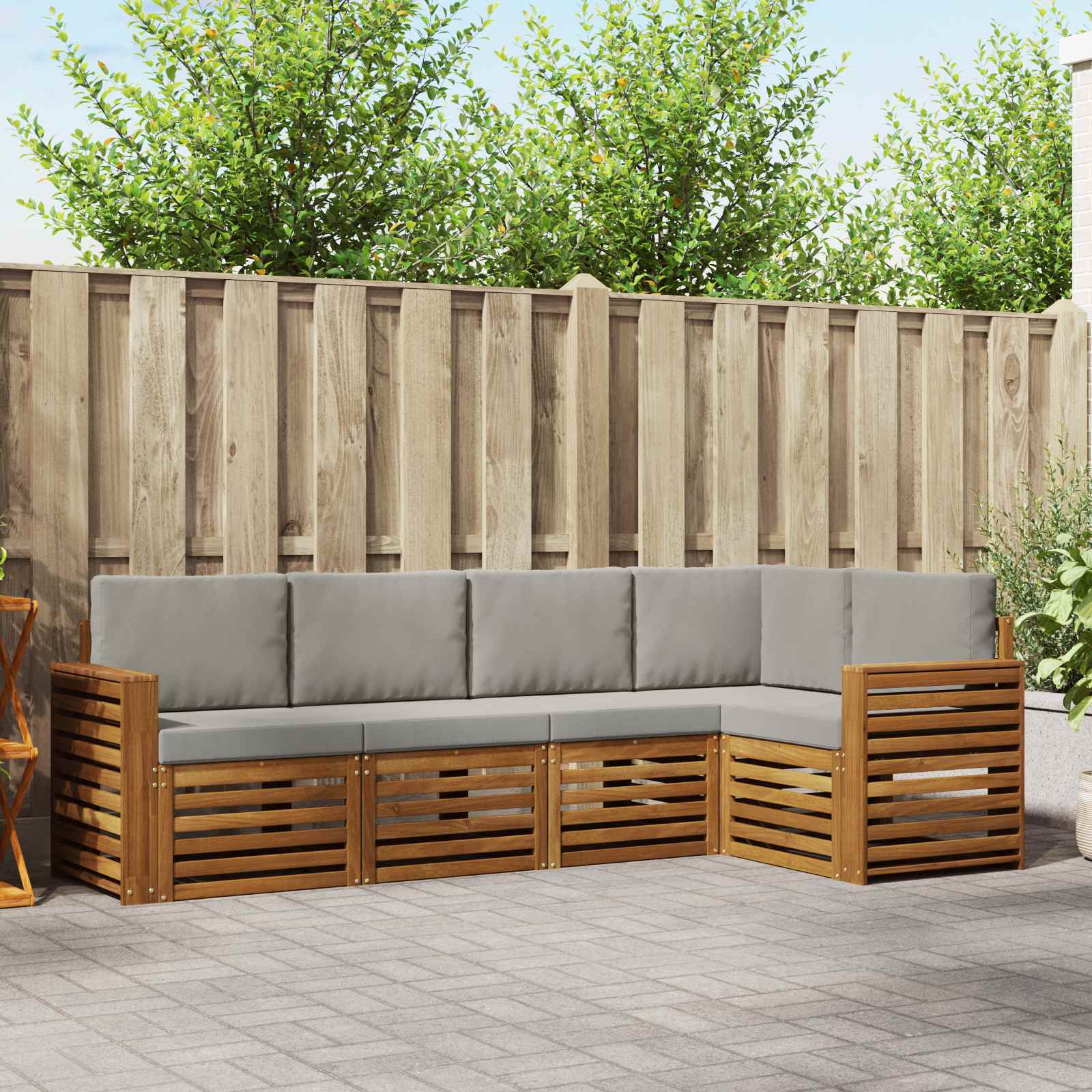 vidaXL Sofa-Sets 5 pcs Naturel Massief Acaciahout