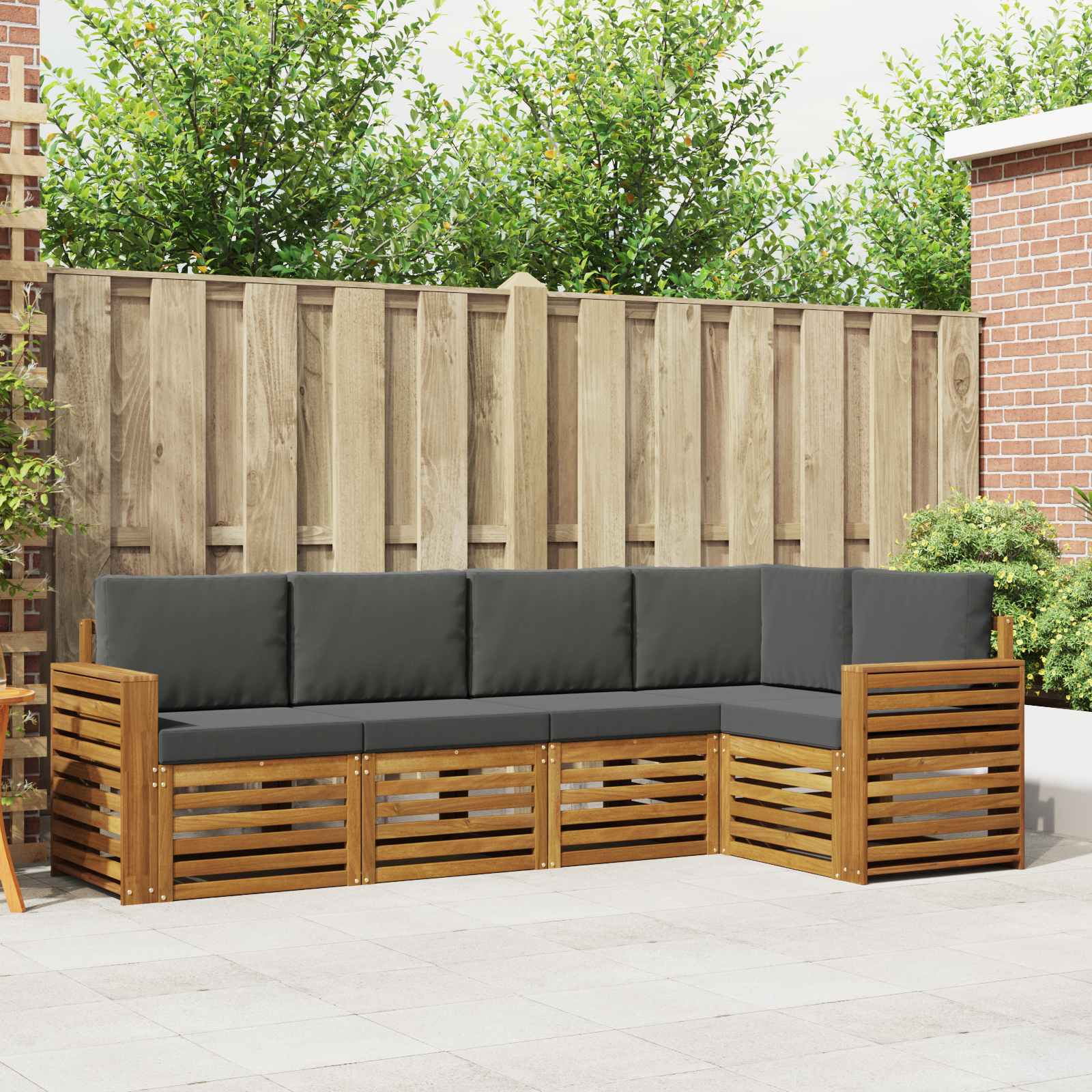 vidaXL Sofa-Sets 5 pcs Naturel Massief Acaciahout