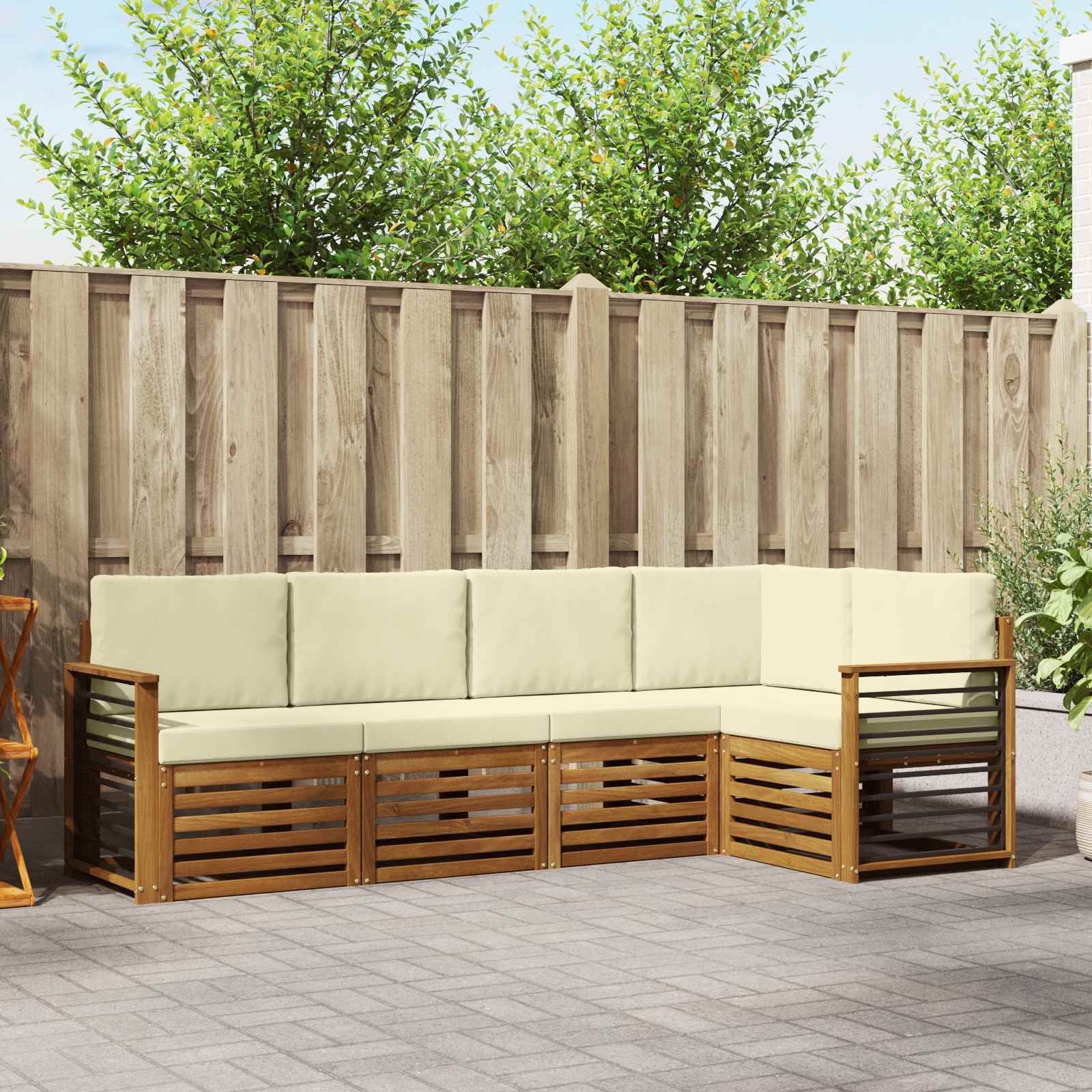 vidaXL Sofa-Sets 5 pcs Naturel Massief Acaciahout