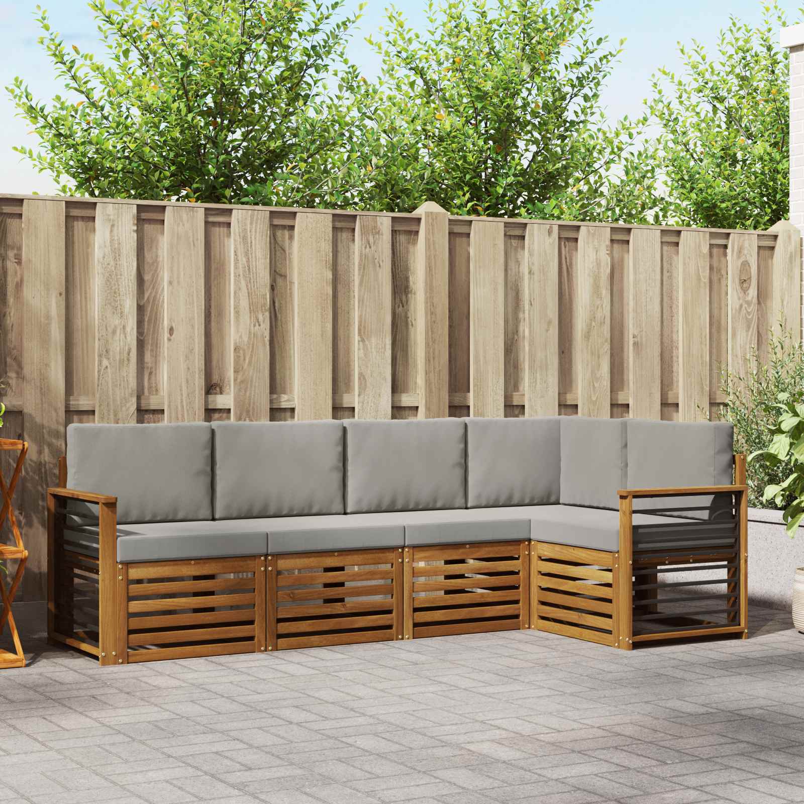 vidaXL Sofa-Sets 5 pcs Naturel Massief Acaciahout
