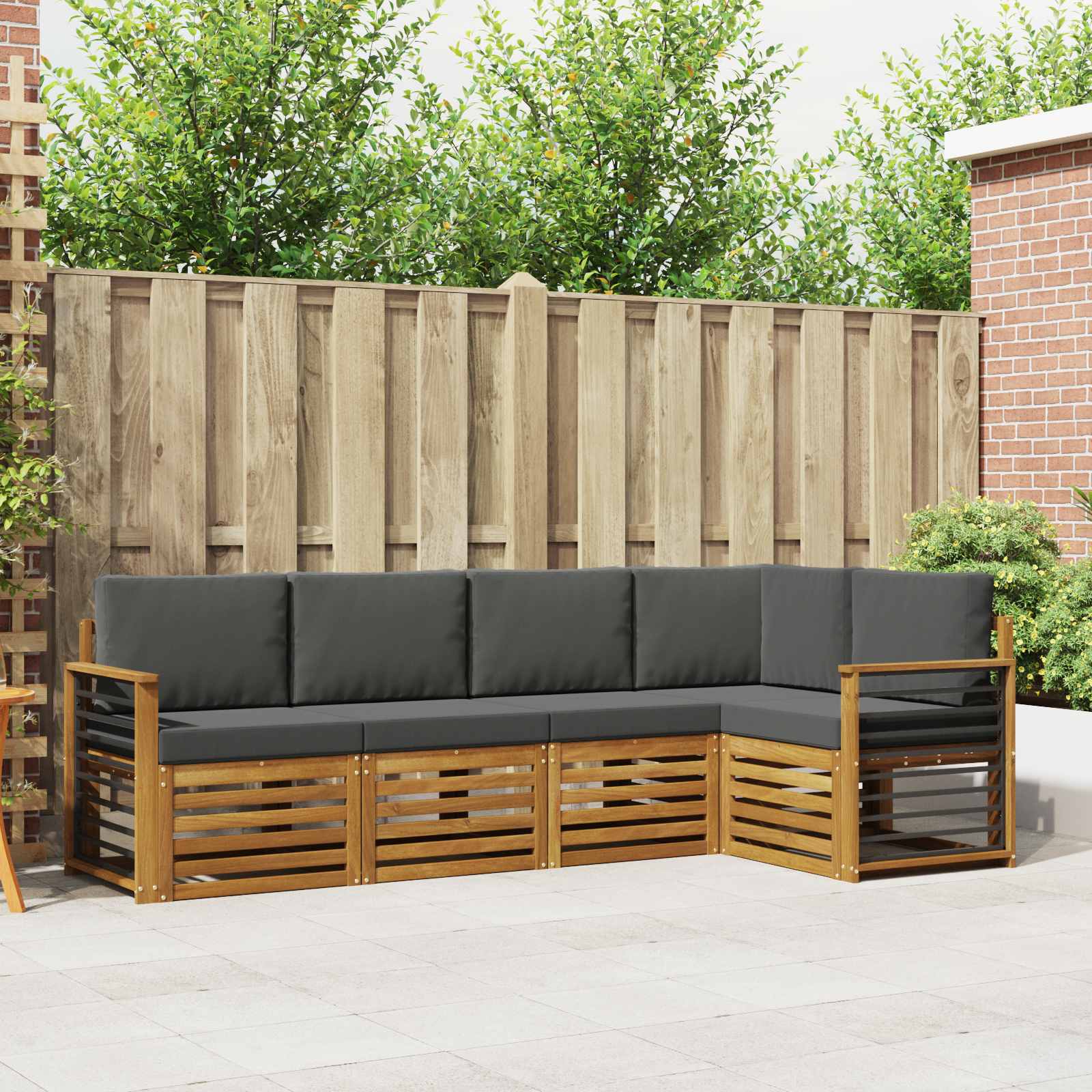 vidaXL Sofa-Sets 5 pcs Naturel Massief Acaciahout