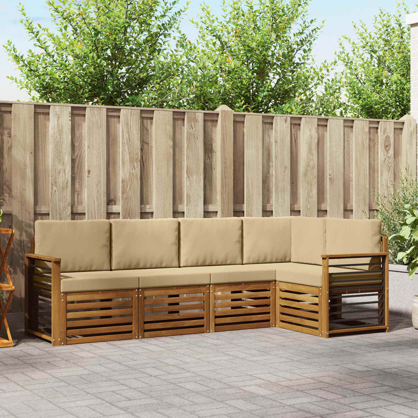 vidaXL Sofa-Sets 5 pcs Naturel Massief Acaciahout