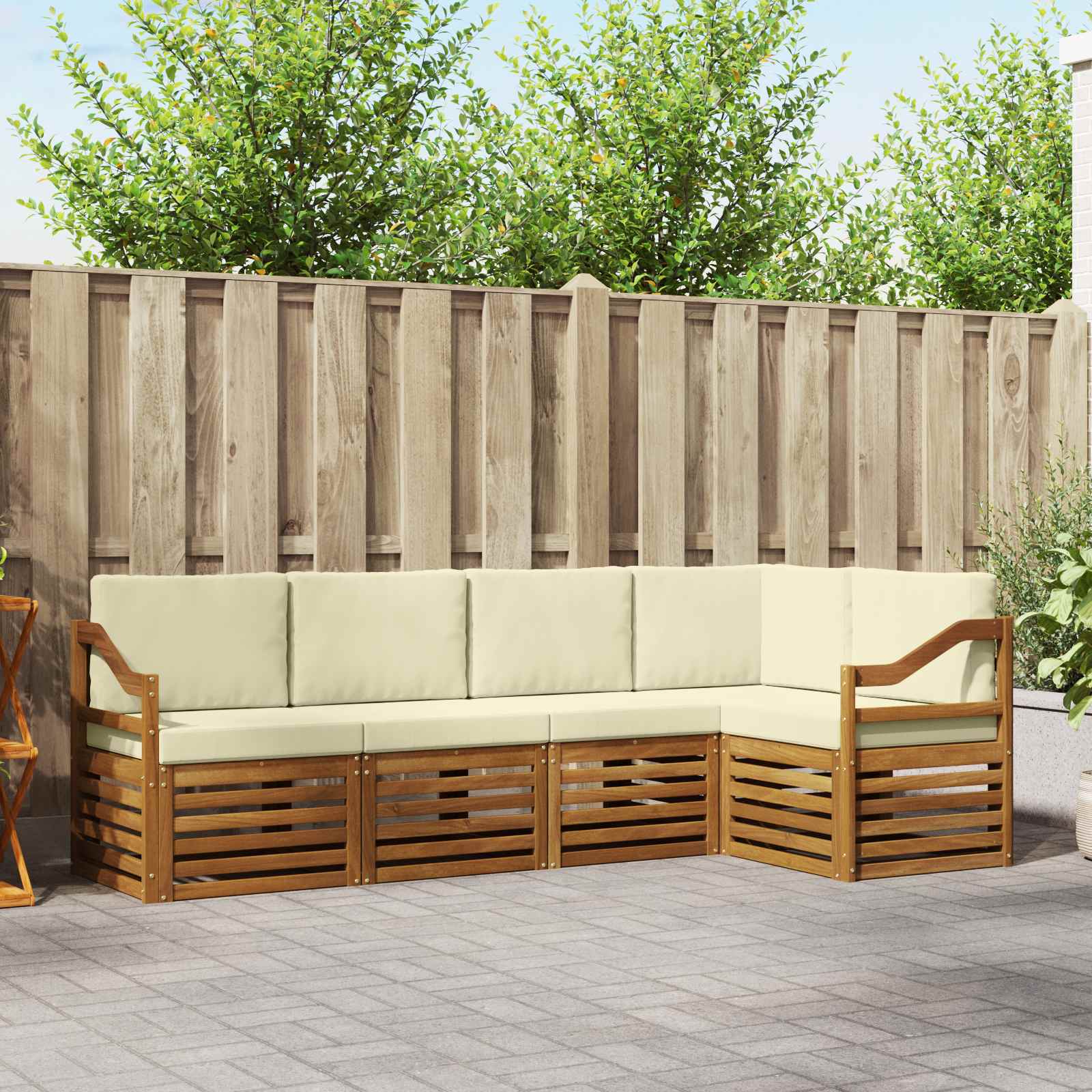 vidaXL Sofa-Sets 5 pcs Naturel Massief Acaciahout