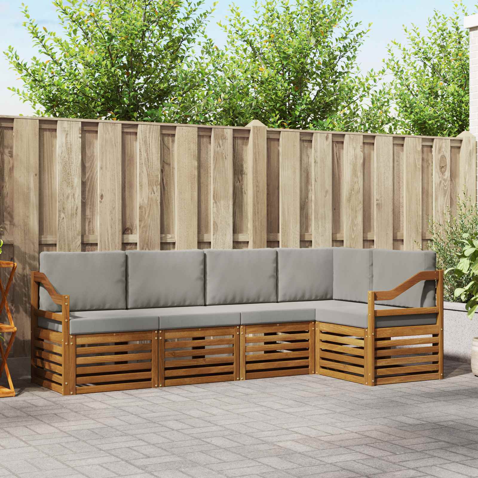vidaXL Sofa-Sets 5 pcs Naturel Massief Acaciahout