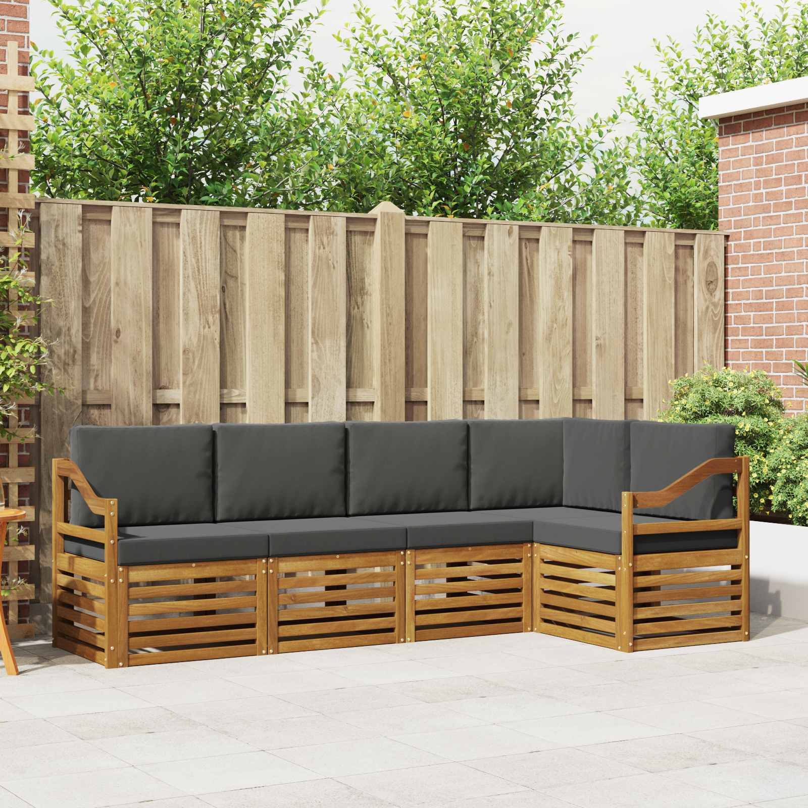 vidaXL Sofa-Sets 5 pcs Naturel Massief Acaciahout