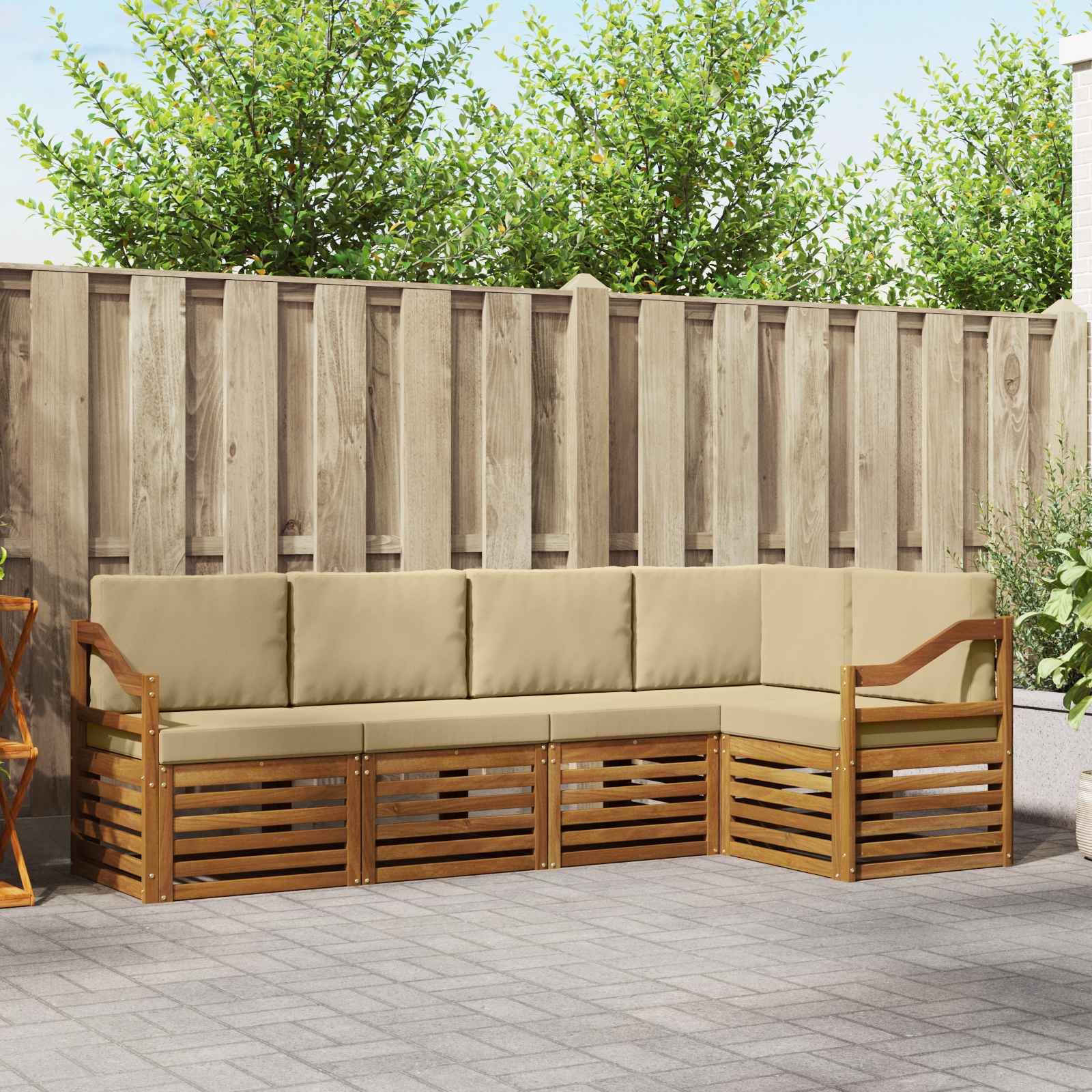 vidaXL Sofa-Sets 5 pcs Naturel Massief Acaciahout