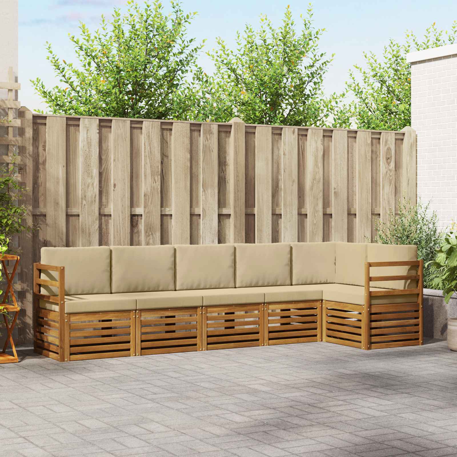 vidaXL Sofa-Sets 6 pcs Naturel Massief Acaciahout