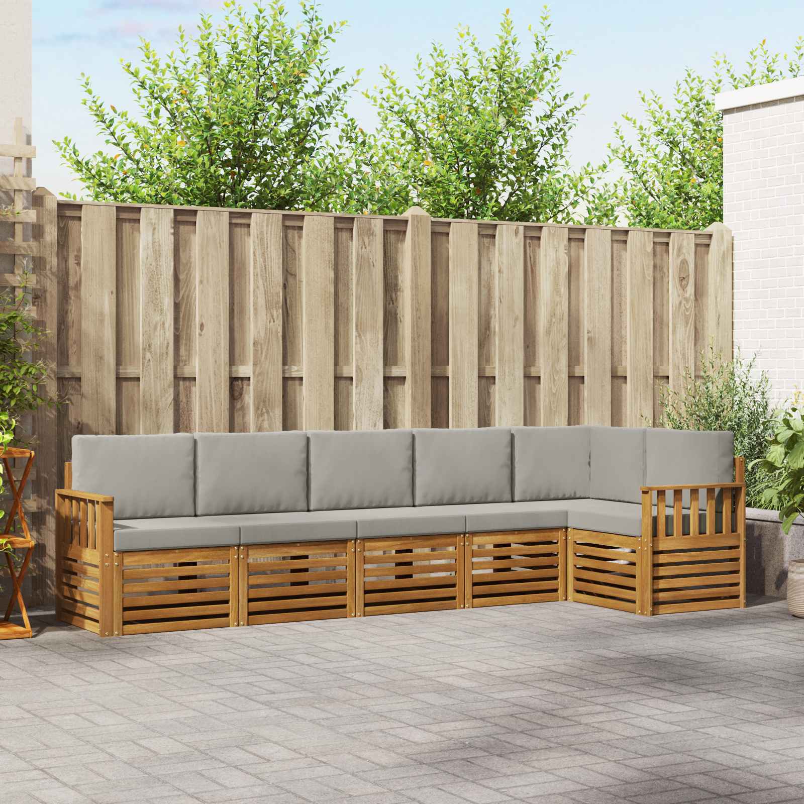 vidaXL Sofa-Sets 6 pcs Naturel Massief Acaciahout