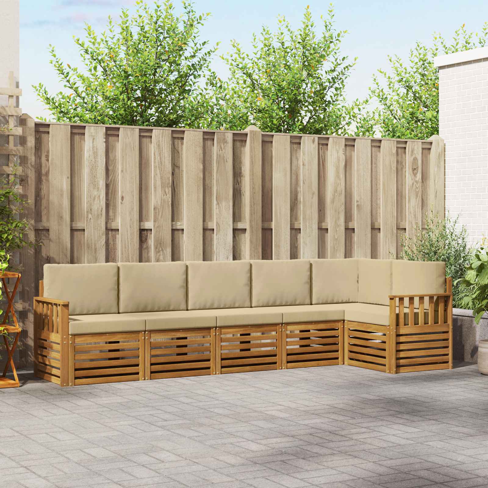 vidaXL Sofa-Sets 6 pcs Naturel Massief Acaciahout