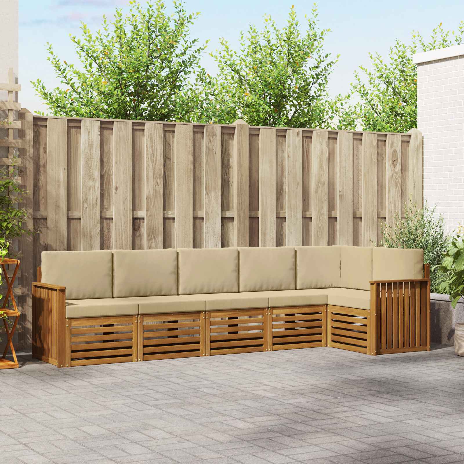 vidaXL Sofa-Sets 6 pcs Naturel Massief Acaciahout