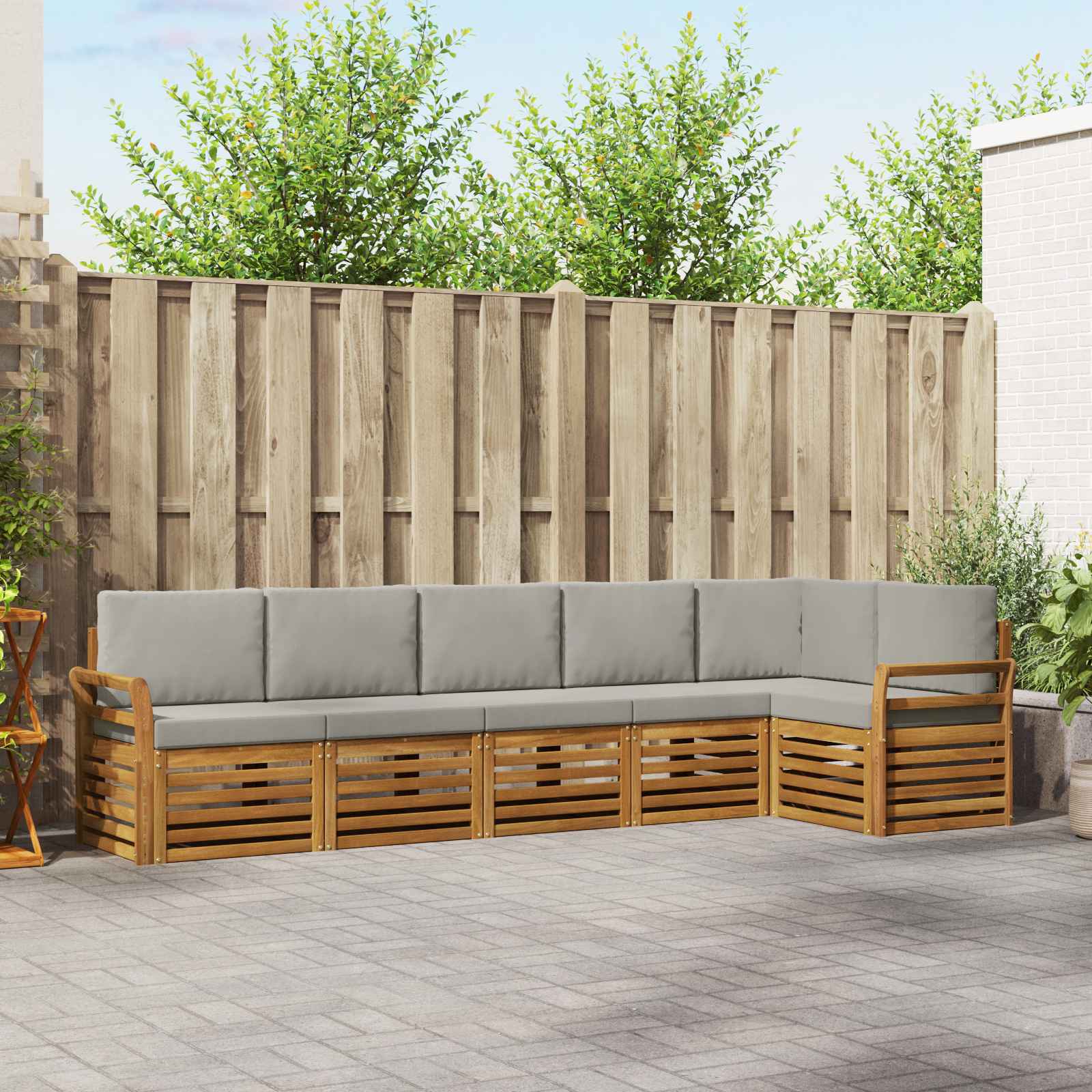 vidaXL Sofa-Sets 6 pcs Naturel Massief Acaciahout