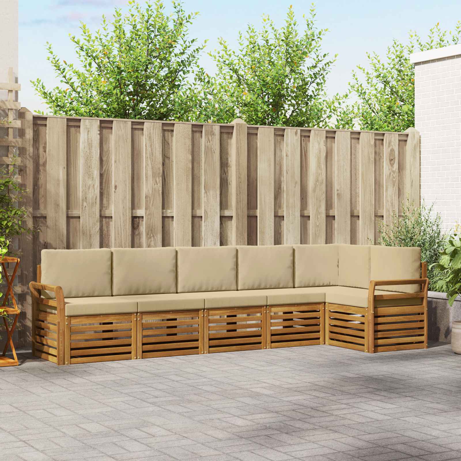 vidaXL Sofa-Sets 6 pcs Naturel Massief Acaciahout
