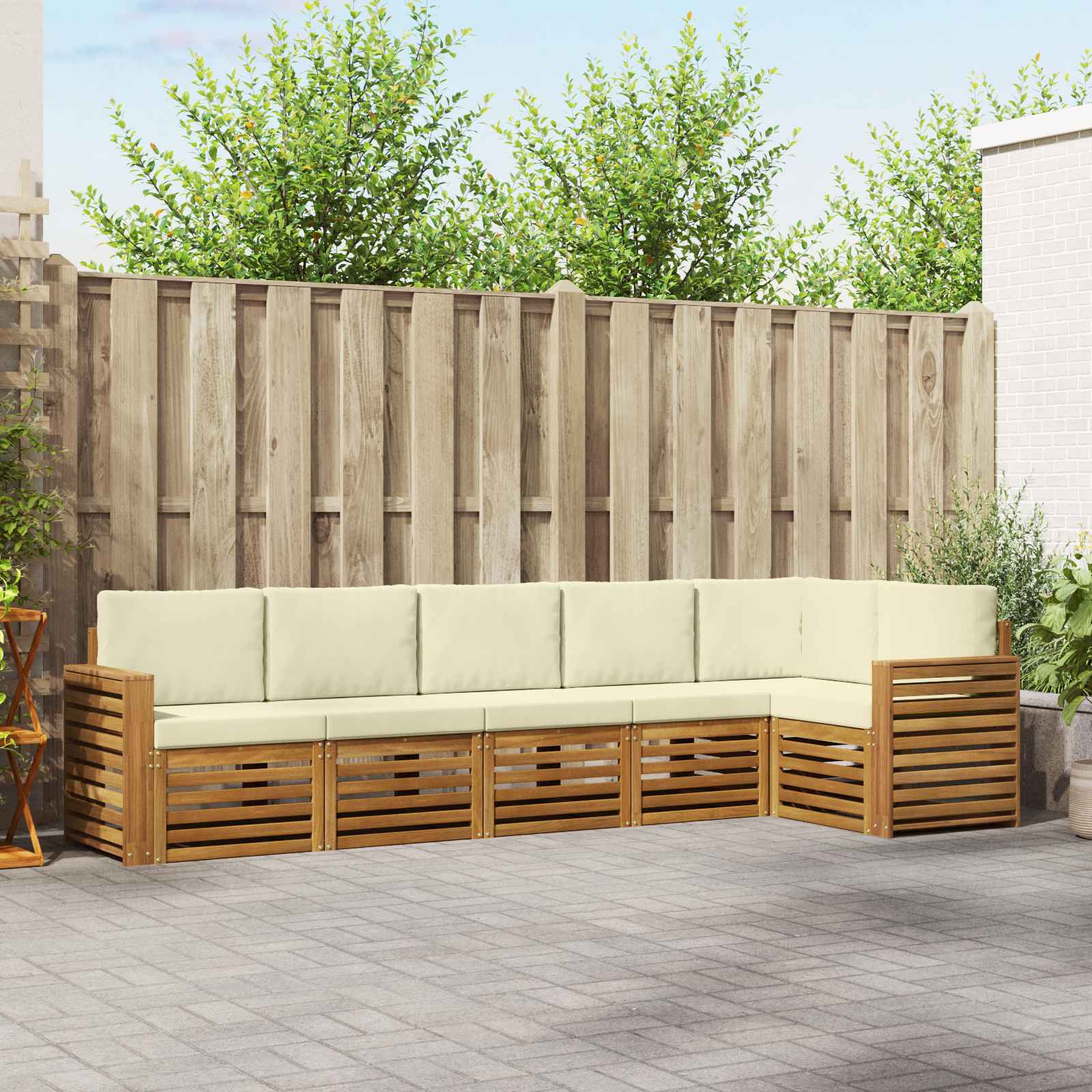 vidaXL Sofa-Sets 6 pcs Naturel Massief Acaciahout
