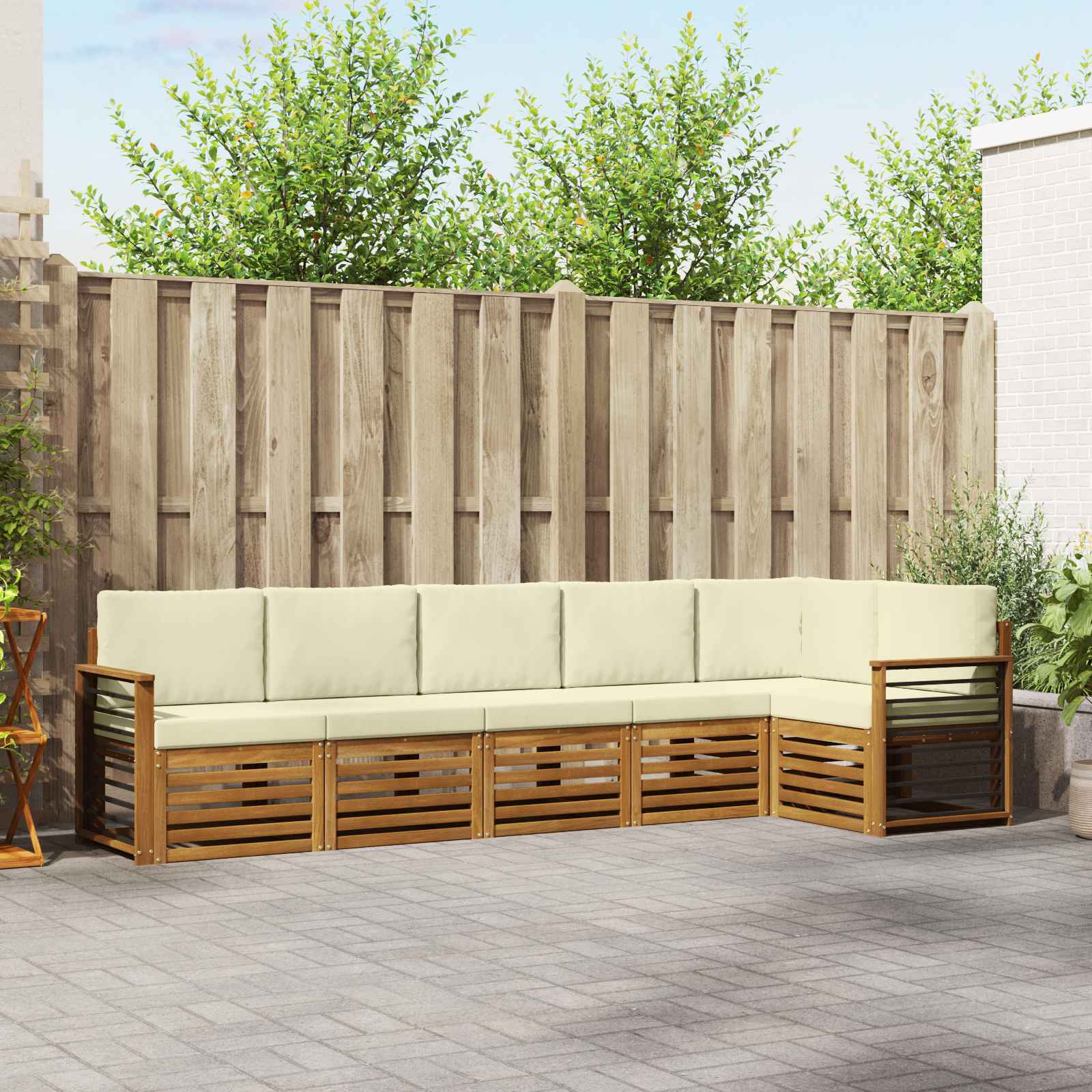 vidaXL Sofa-Sets 6 pcs Naturel Massief Acaciahout